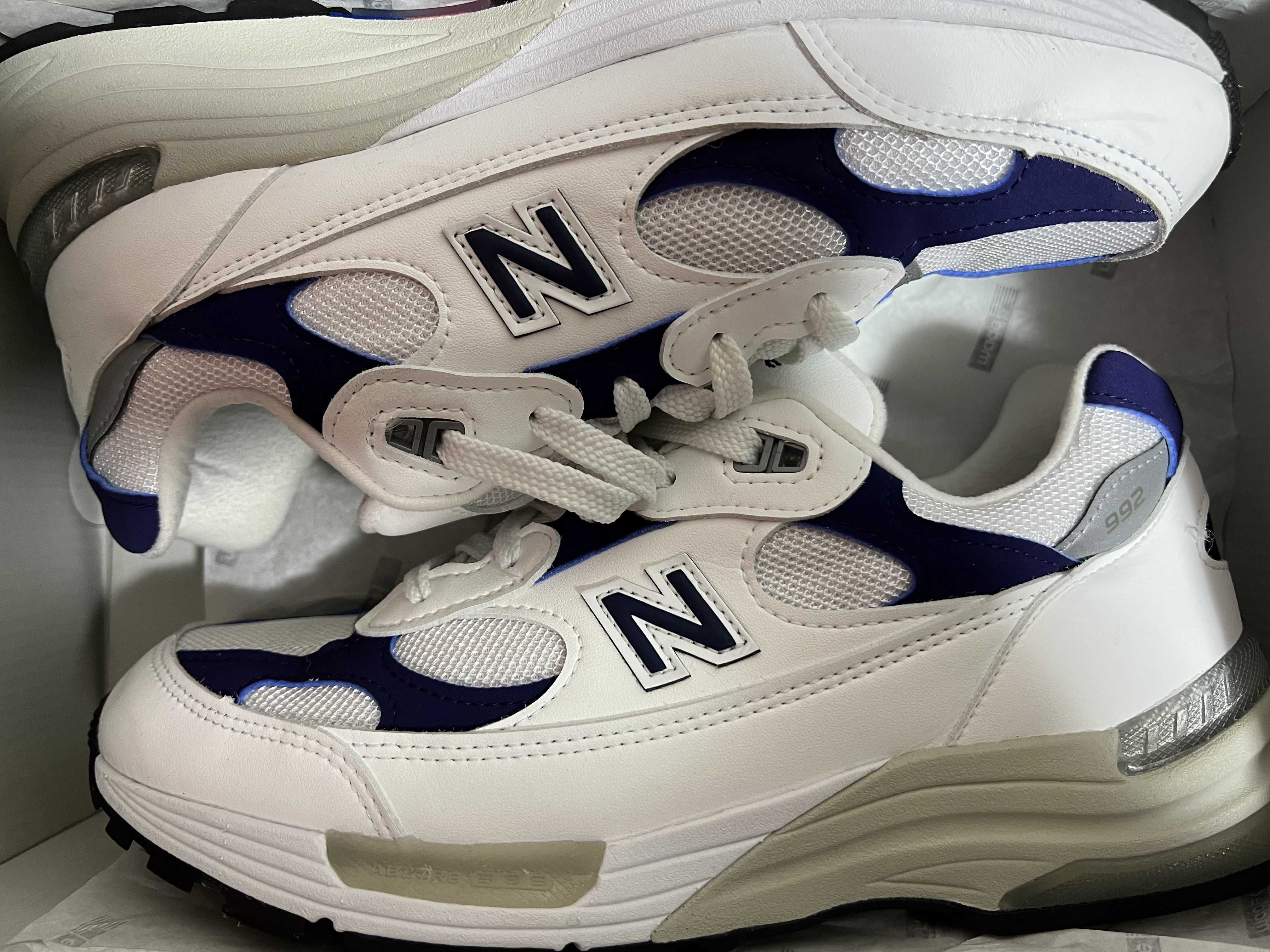 New Balance 992 Made in USA "White Navy"