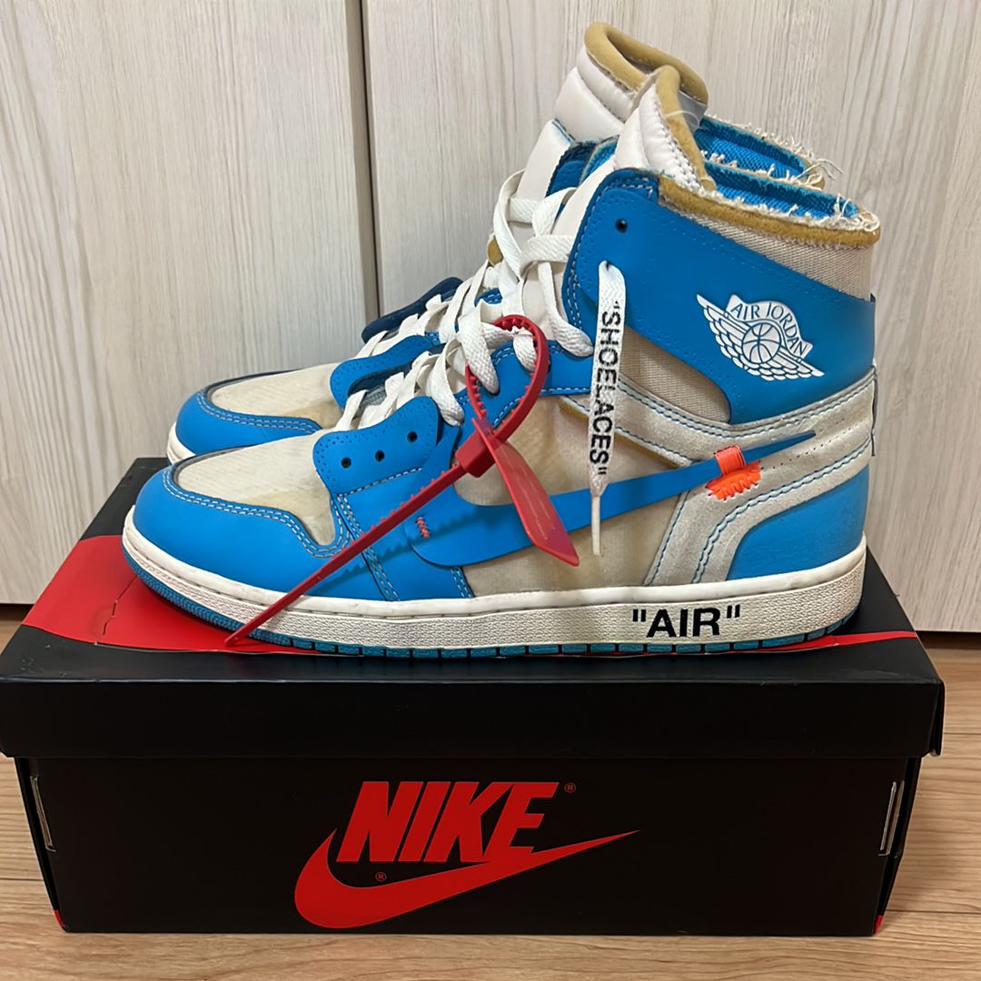 Off-White × Nike Air Jordan 1 High UNC "White/Dark Powder Blue"
