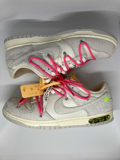 Off-White × Nike Dunk Low "Sail/Neutral Gray/Hyper Pink"