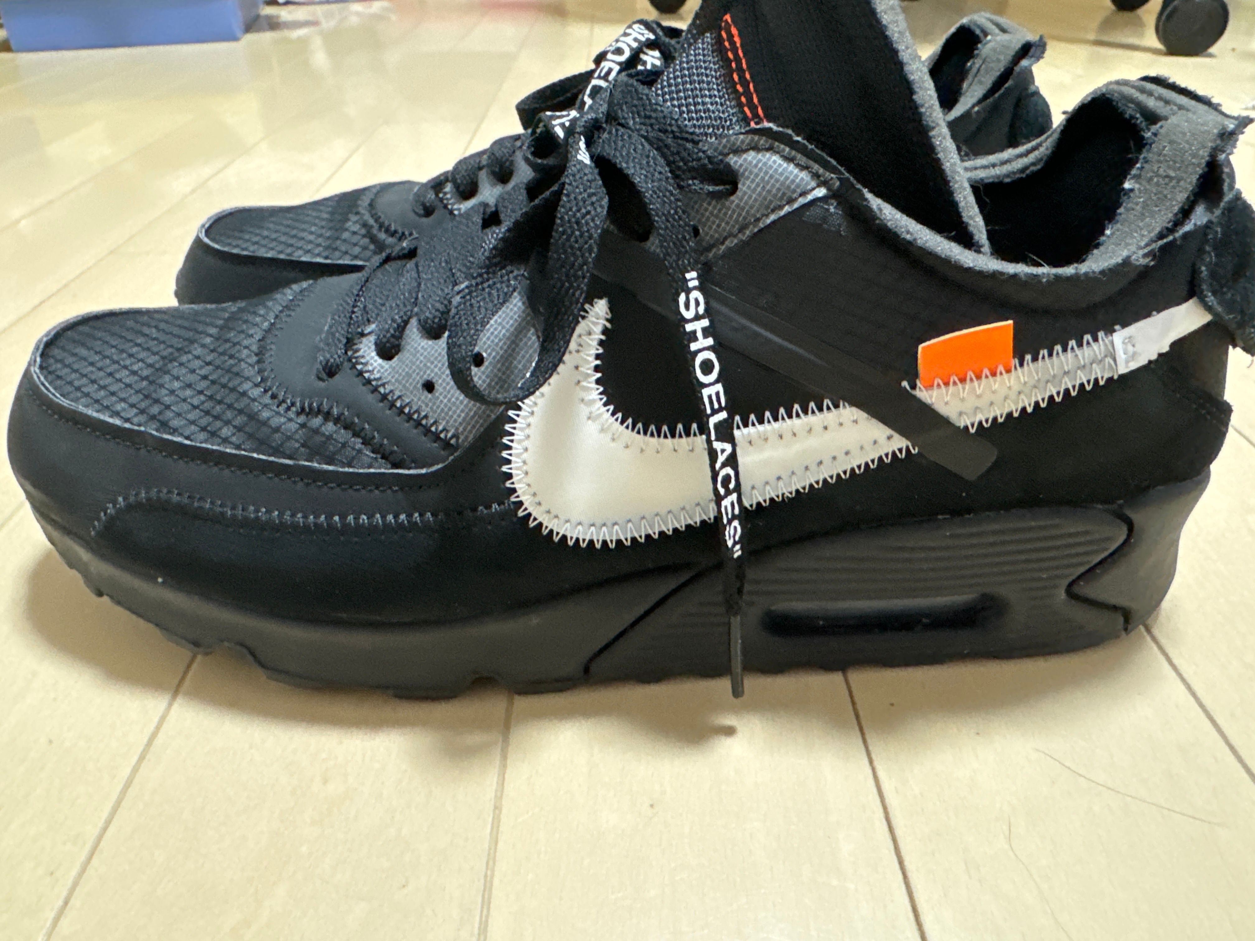 Off-White × Nike Air Max 90 "Black/Black-Cone-White"