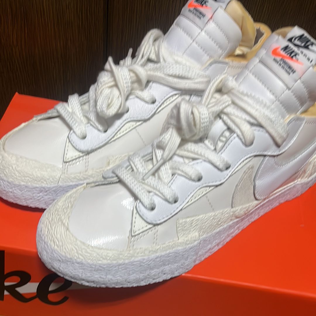 sacai × Nike Blazer Low "White Patent Leather"