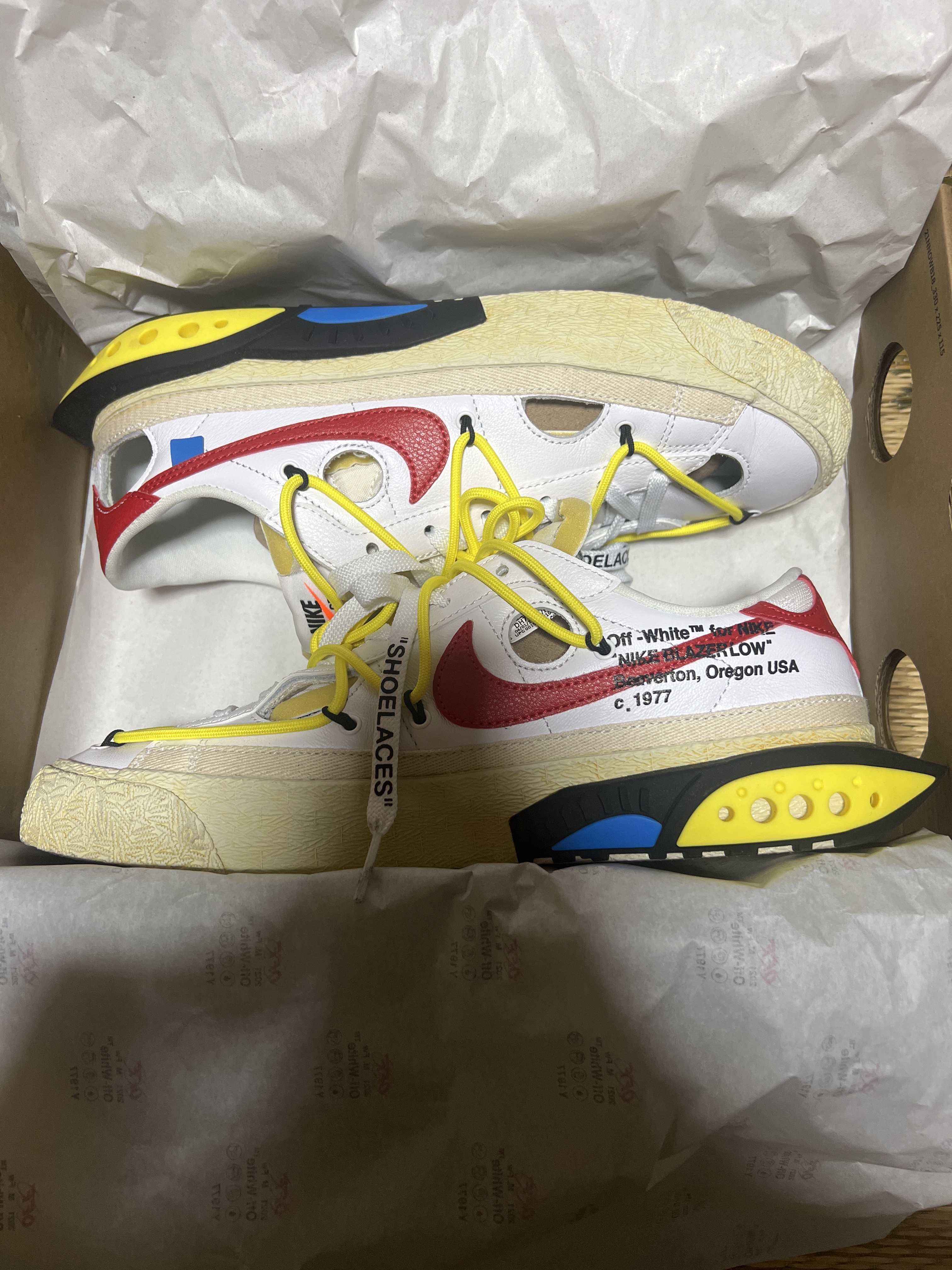 Off-White × Nike Blazer Low "White and University Red"