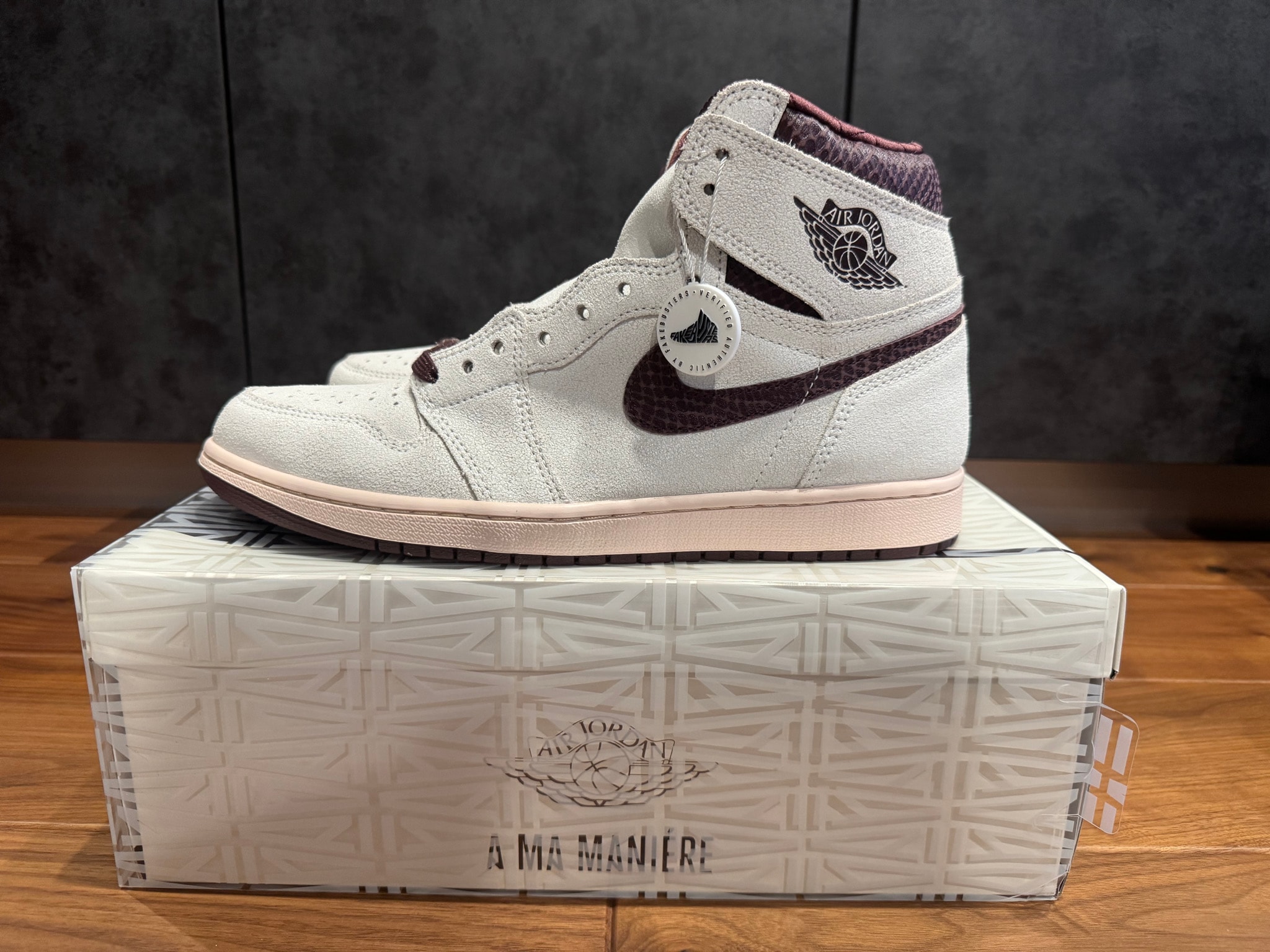 A Ma Maniere × Nike Air Jordan 1 Retro High OG "Sail and Burgundy"