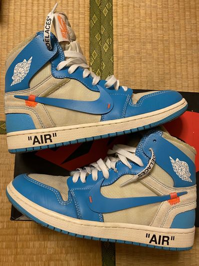 Off-White × Nike Air Jordan 1 High UNC "White/Dark Powder Blue"