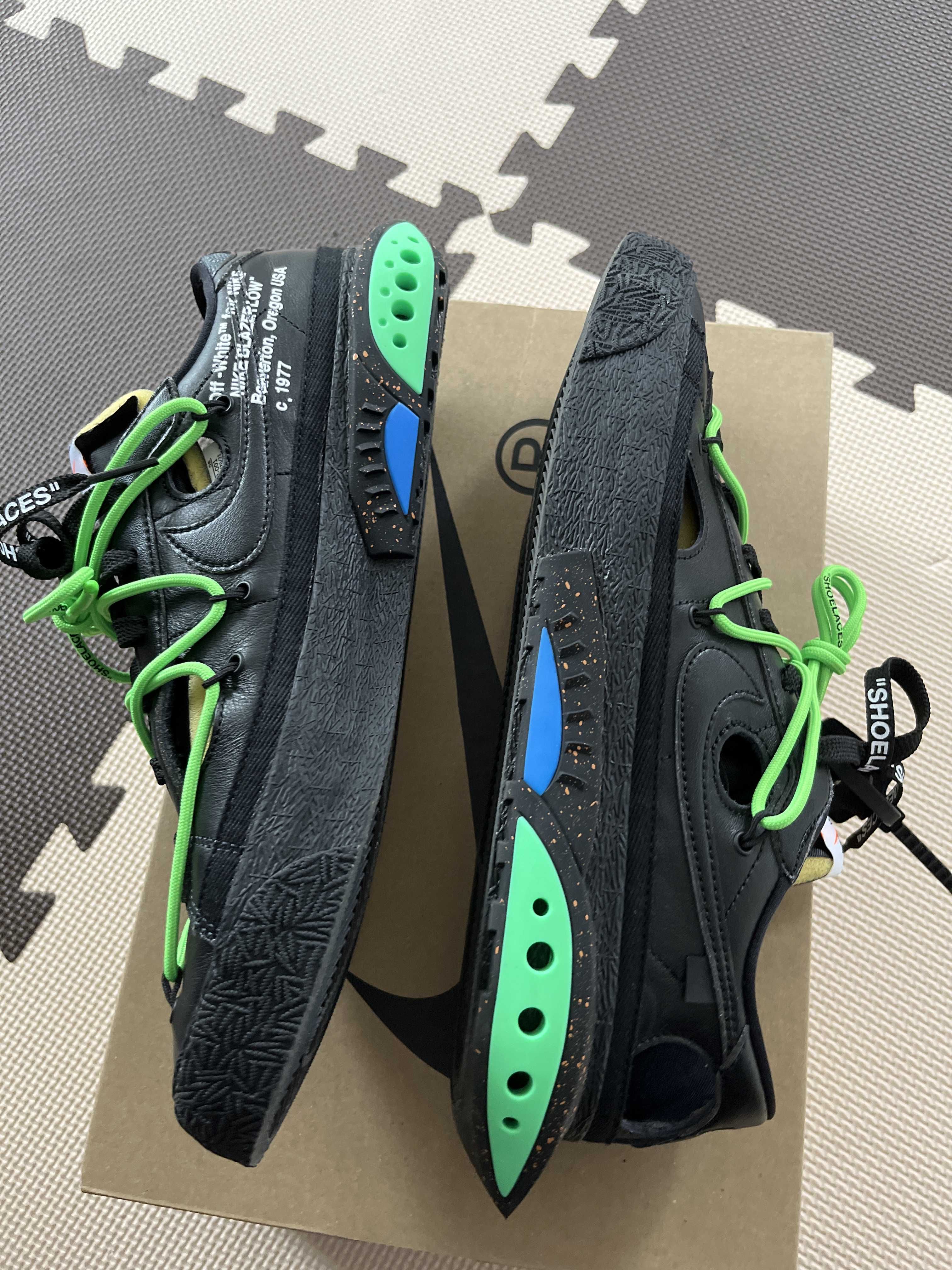 Off-White × Nike Blazer Low "Black and Electro Green"