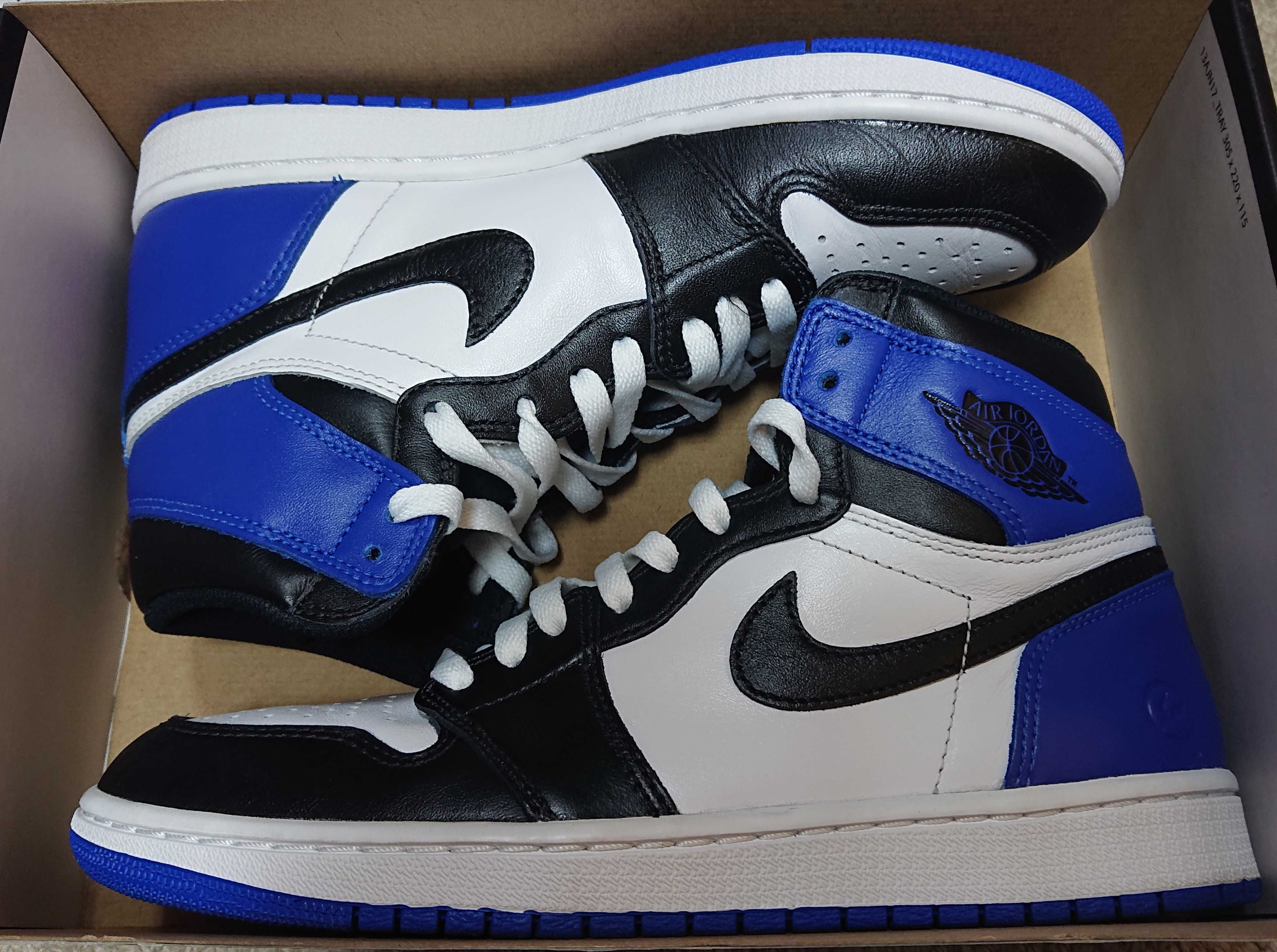 fragment design × Nike Air Jordan 1 Retro High OG "Black/Sport Royal/White"