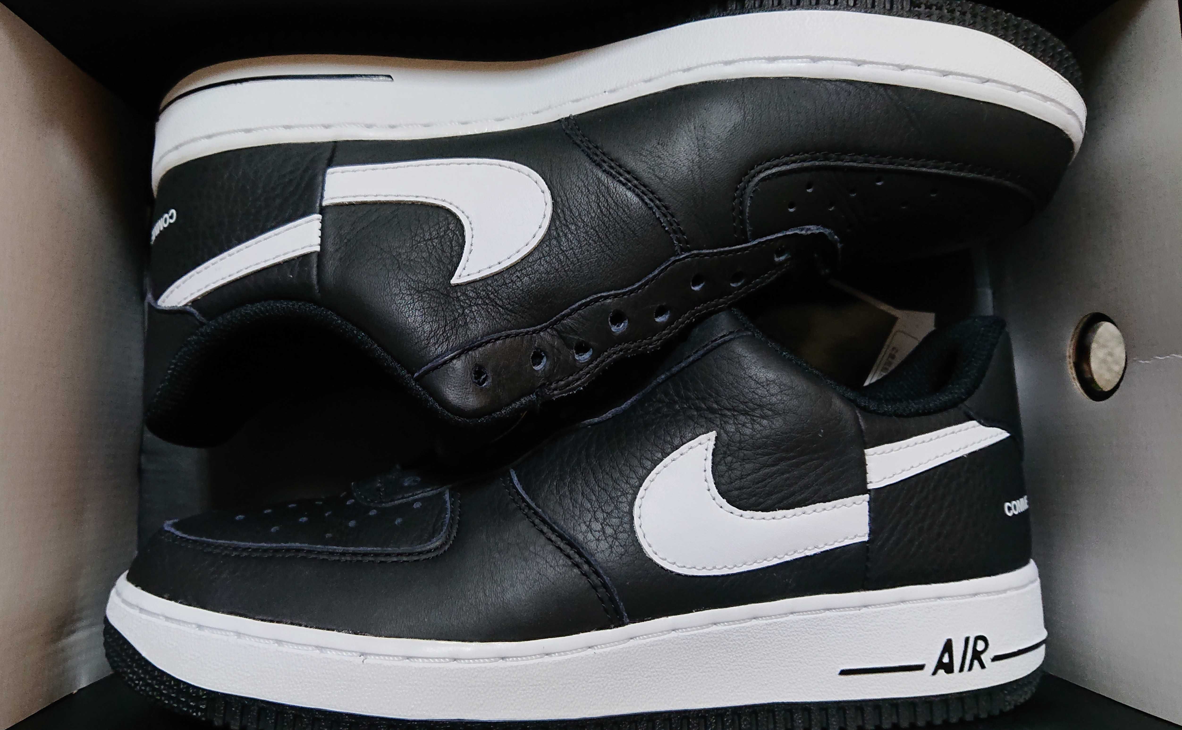 Supreme × COMME des GARCONS SHIRT × Nike Air Force 1 Low "Black/White" (2018)