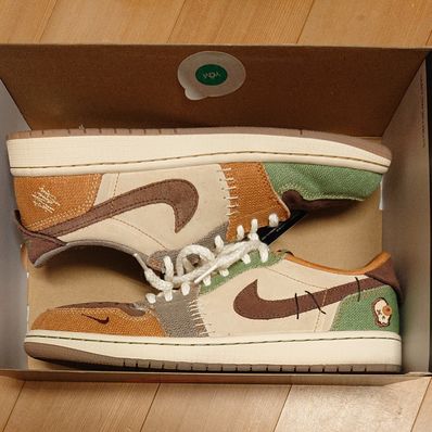 Zion Williamson × Nike Air Jordan 1 Low OG "Flax and Oil Green"
