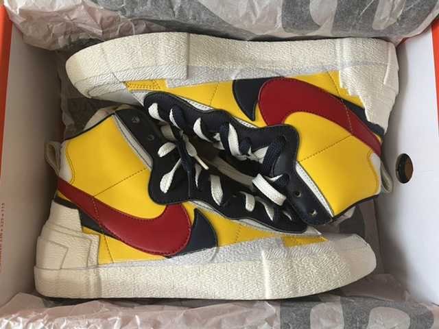 sacai × Nike Blazer Mid "Varsity Maize/Varsity Red"