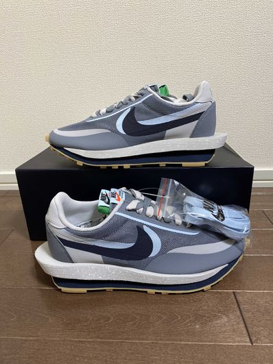 CLOT × Sacai × Nike LD Waffle "Grey Obsidian/Cool Grey"