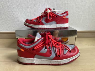 Off-White × Nike Dunk Low "University Red/Wolf Grey"