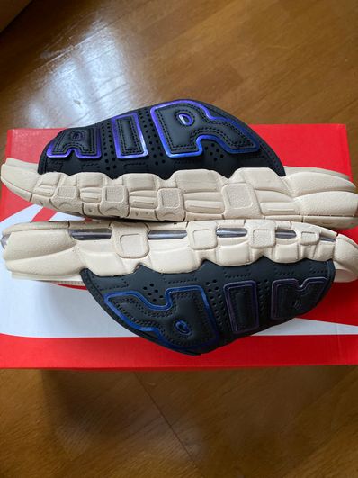 Nike Air More Uptempo Slide "Black and Sanddrift" (FB7799-001/FB7802-001)