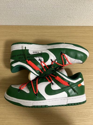 Off-White × Nike Dunk Low "White/Pine Green"