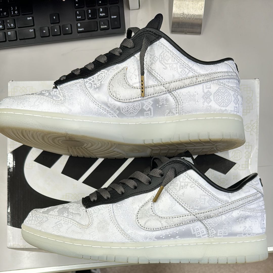 CLOT × Fragment × Nike Dunk Low "Black and White"