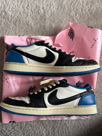Travis Scott × fragment design × Nike Air Jordan 1 Low OG SP "Military Blue"