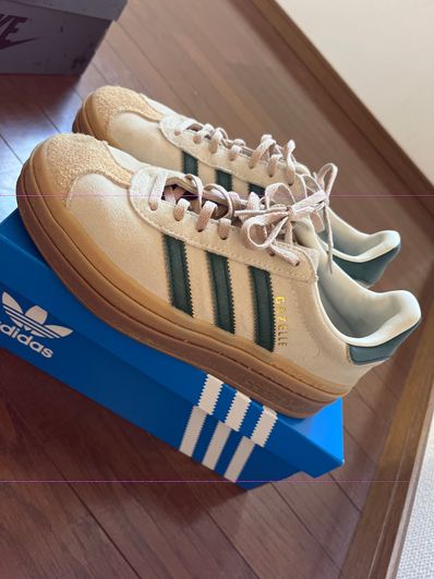 adidas Women's Gazelle "White/Collegiate Green/Magic Beige"
