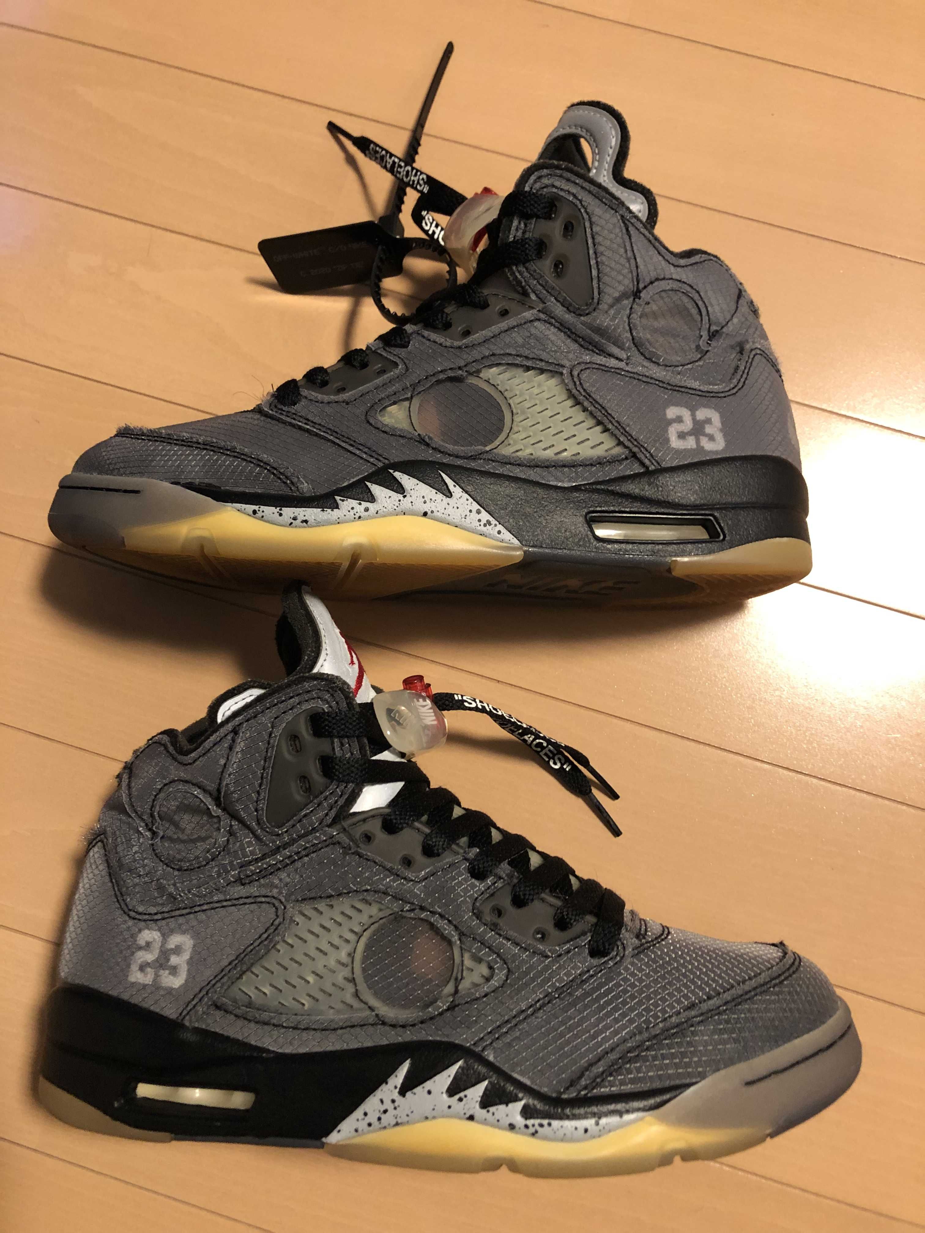 Off-White × Nike Air Jordan 5 "Black/Muslin/Fire Red"