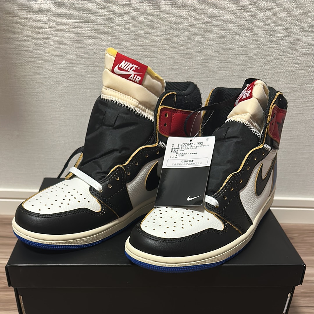 fragment design × UNION × Nike Air Jordan 1 High OG "Black/Varsity Red"