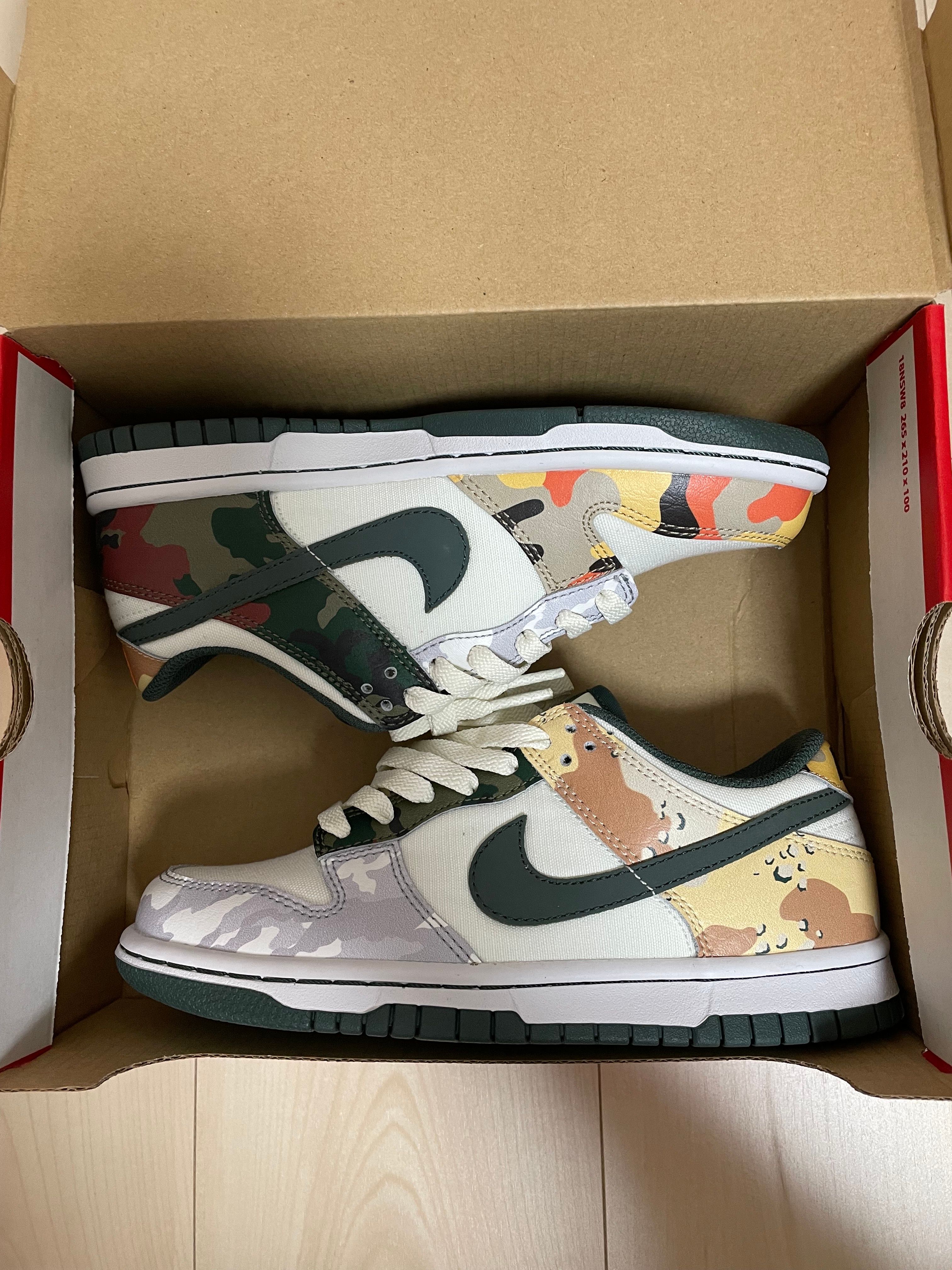 NIKE GS DUNK LOW SE "SAIL MULTI CAMO"