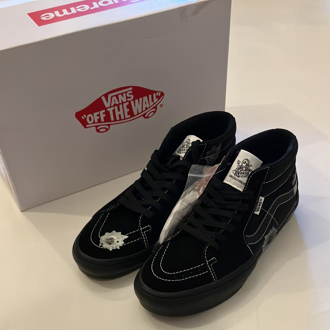 Nate Lowman × Supreme × Vans Skate Grosso Mid "Bullet Hole/Black" (Japan Exclusive) (25SS Week9)