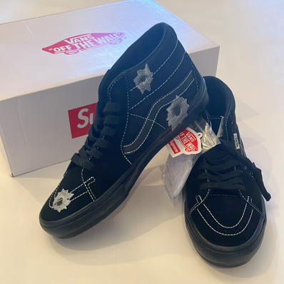 Nate Lowman × Supreme × Vans Skate Grosso Mid "Bullet Hole/Black" (Japan Exclusive) (25SS Week9)