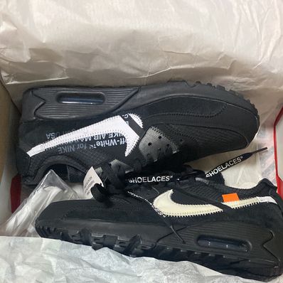 Off-White × Nike Air Max 90 "Black/Black-Cone-White"