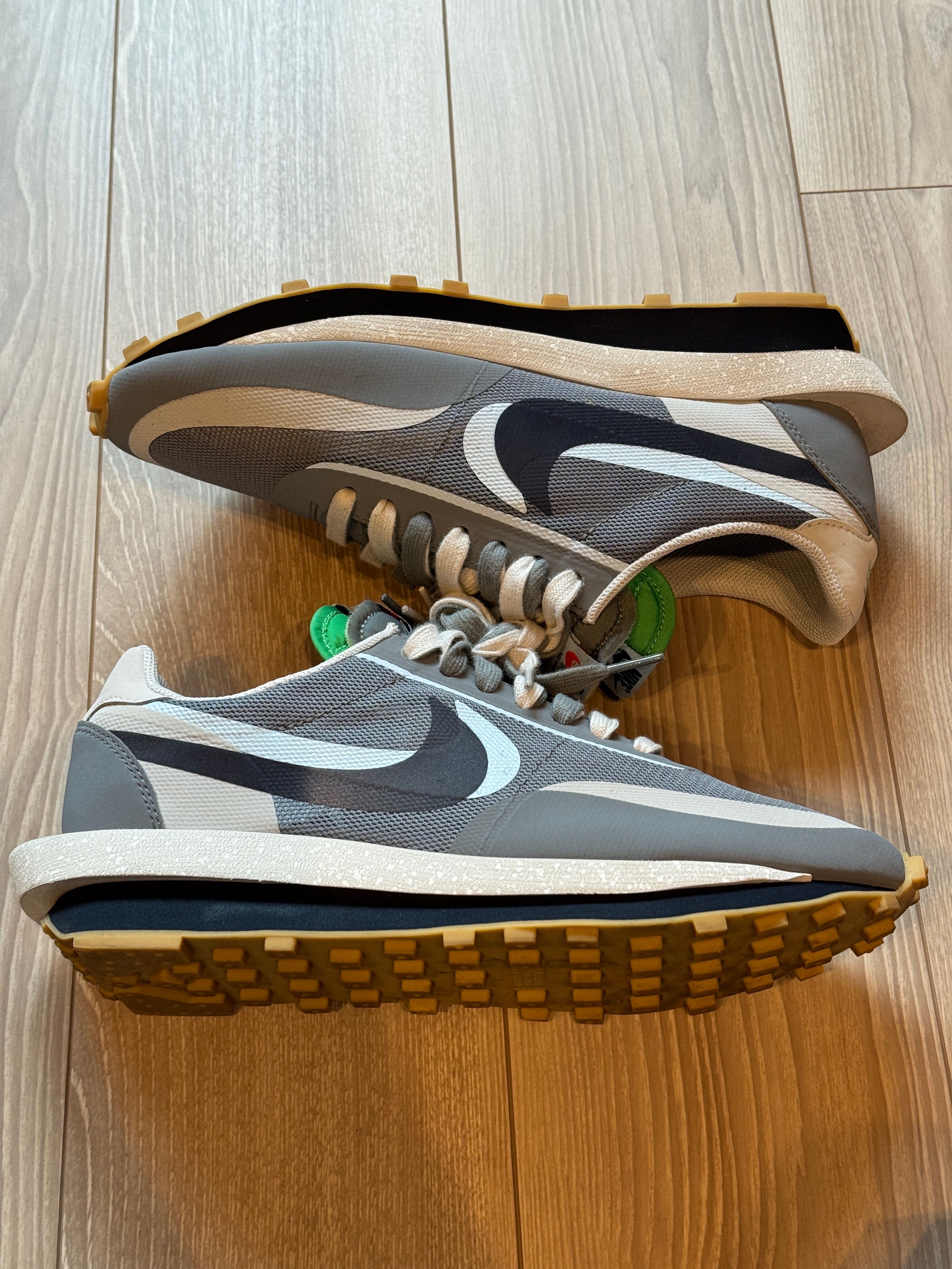 CLOT × Sacai × Nike LD Waffle "Grey Obsidian/Cool Grey"