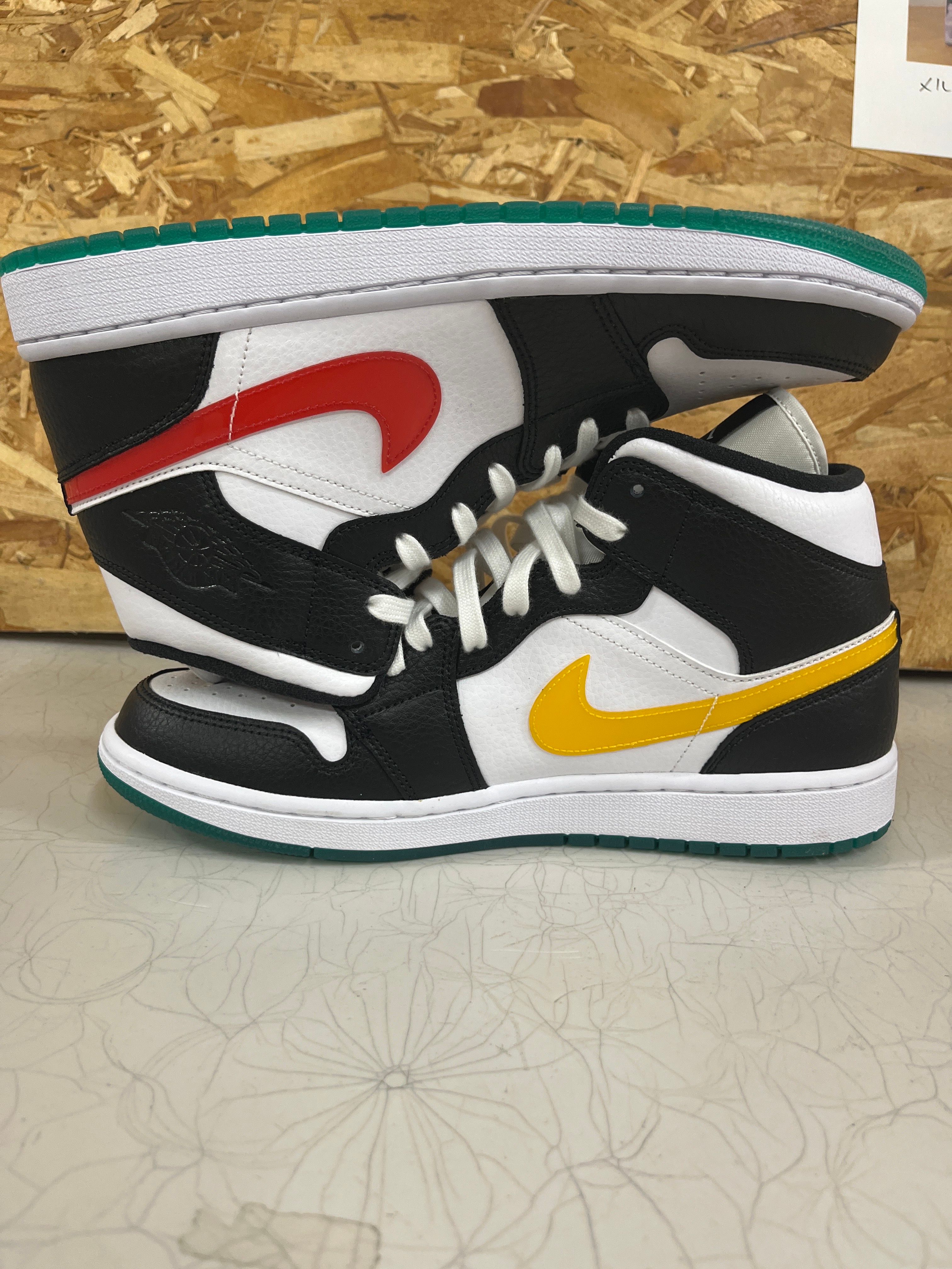 Nike Women's Air Jordan 1 Mid "White/Red/Yellow"