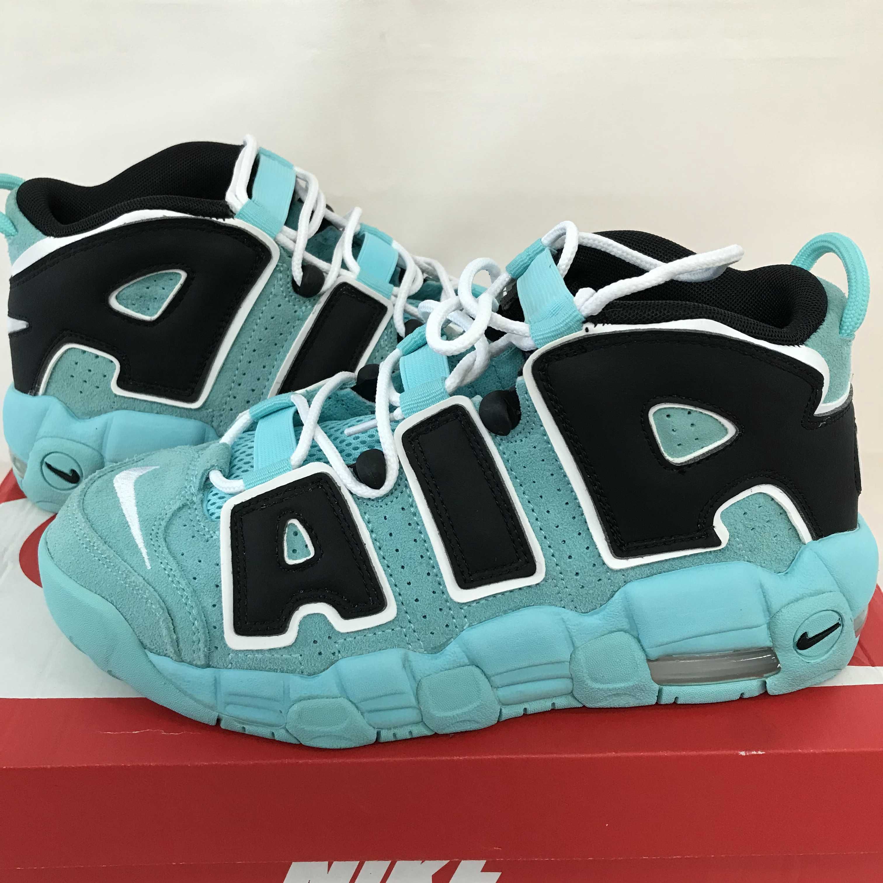 NIKE AIR MORE UPTEMPO GS "LIGHT AQUA / BLACK / WHITE"