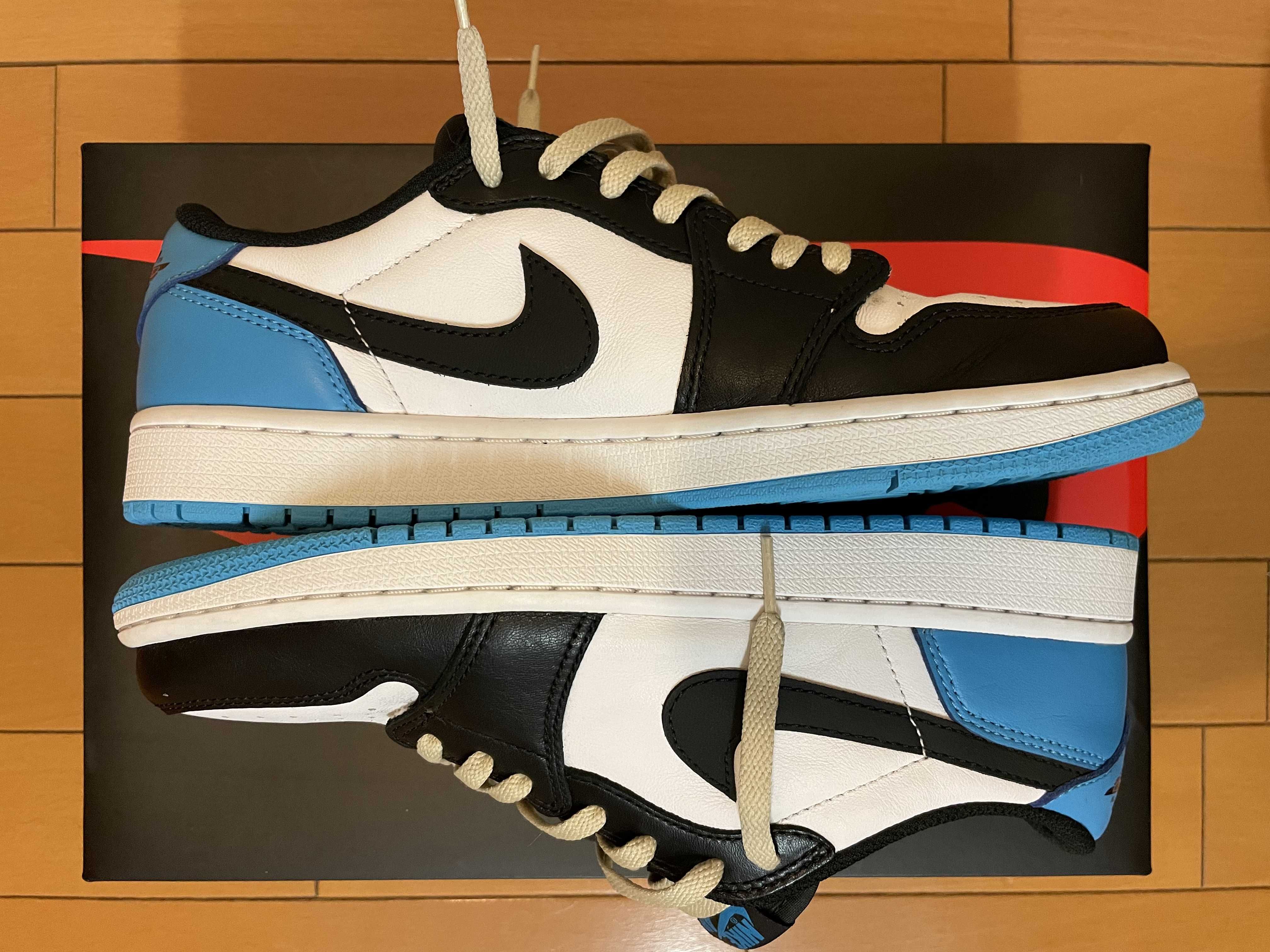 Nike Air Jordan 1 Low OG "Black and Dark Powder Blue/UNC"