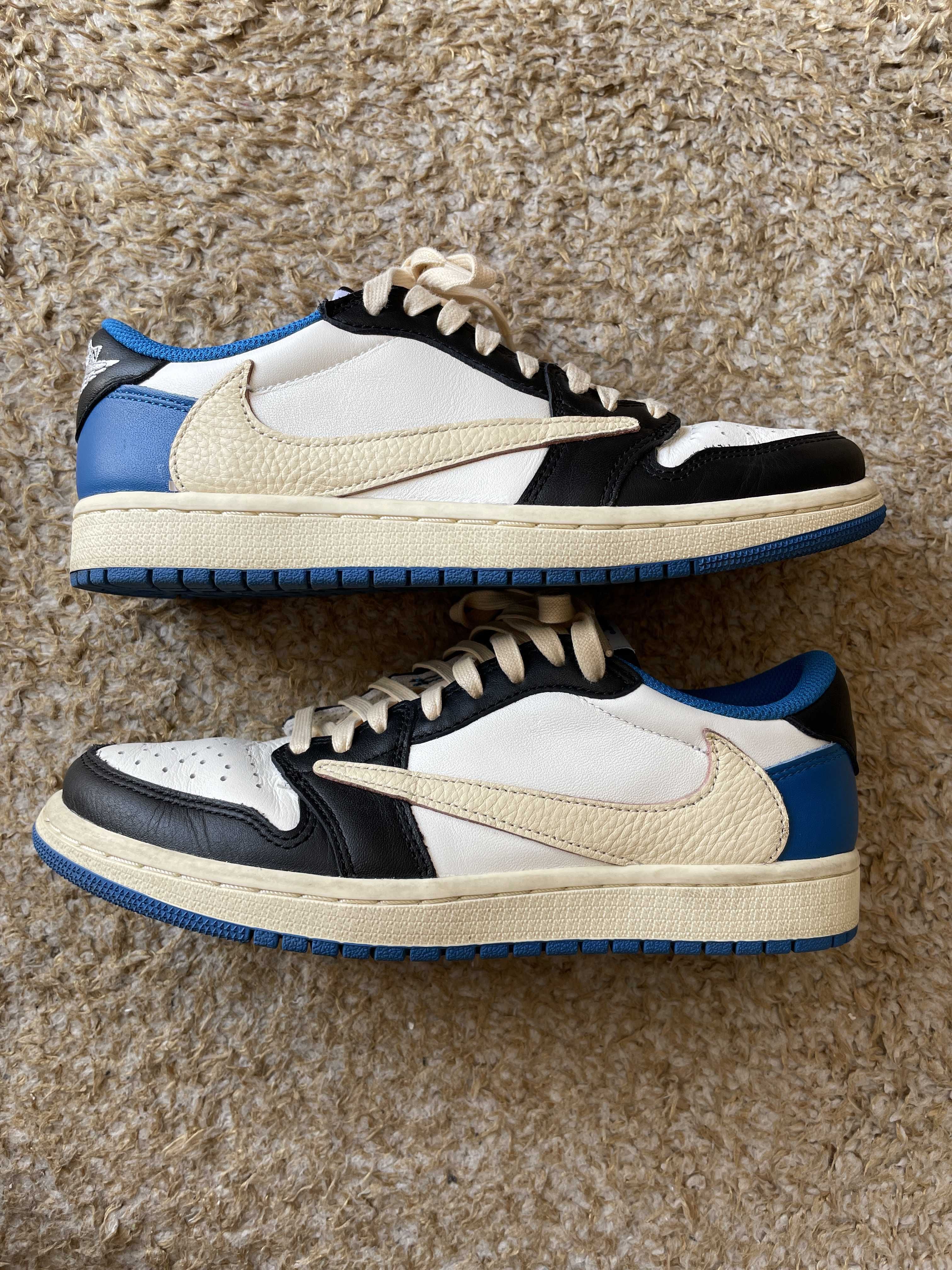 Travis Scott × fragment design × Nike Air Jordan 1 Low OG SP "Military Blue"