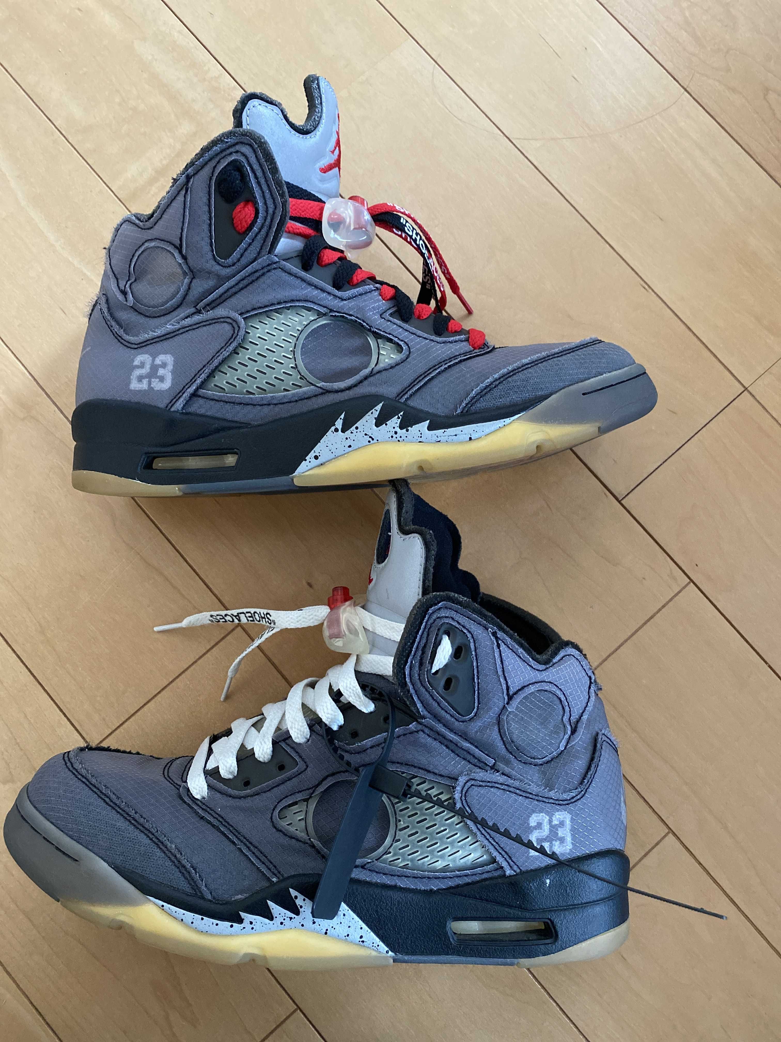 Off-White × Nike Air Jordan 5 "Black/Muslin/Fire Red"