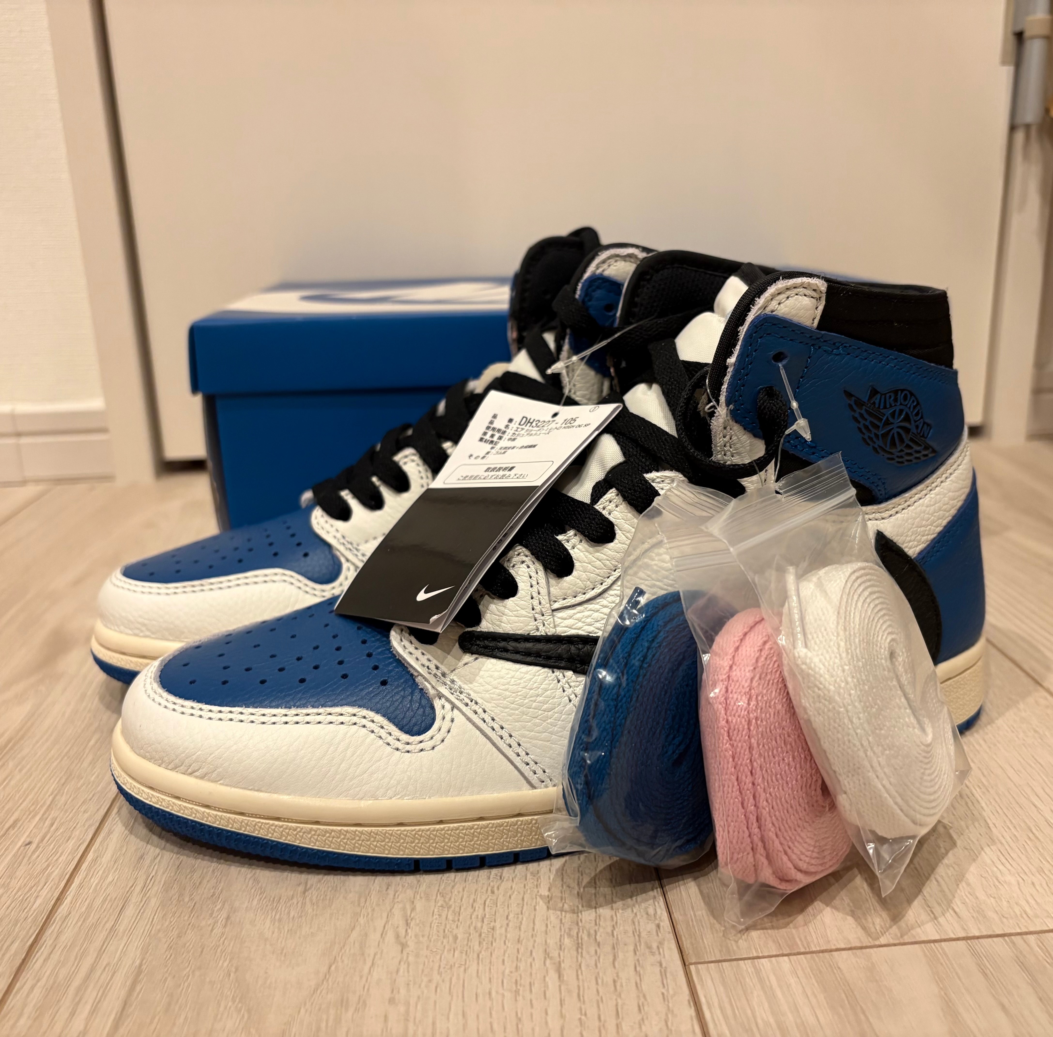 Travis Scott × fragment design × Nike Air Jordan 1 Retro High OG SP "Military Blue"