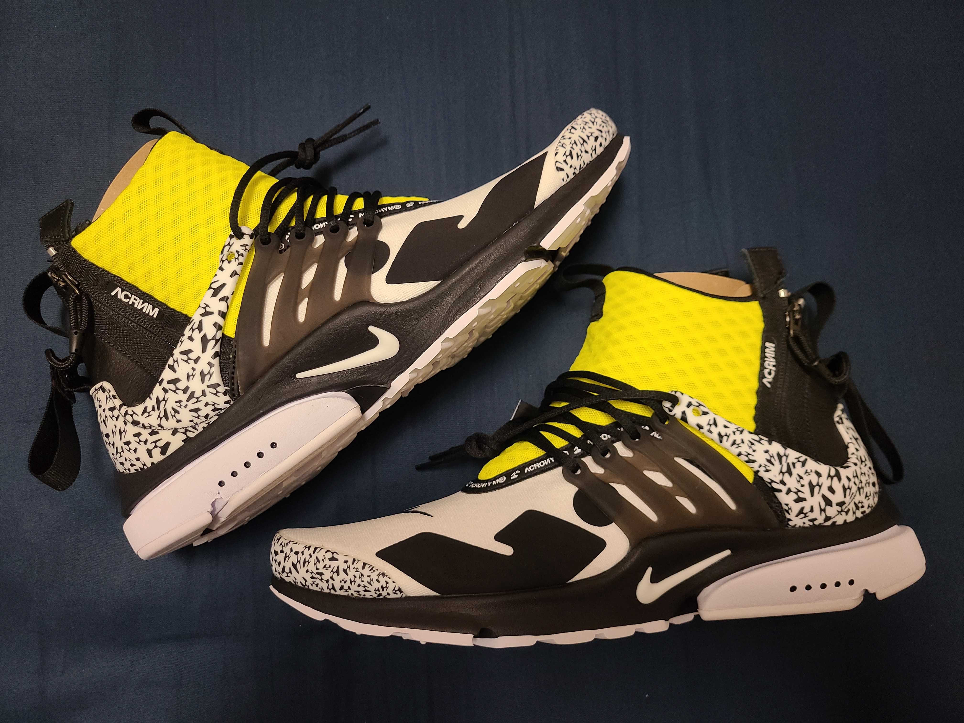 ACRONYM × Nike Air Presto Mid "White/Black/Dynamic Yellow"