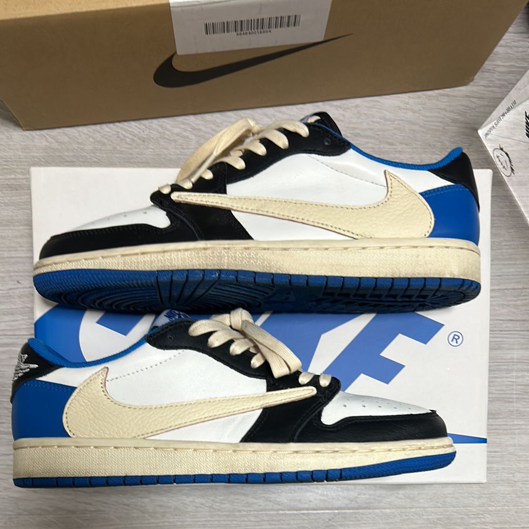 Travis Scott × fragment design × Nike Air Jordan 1 Low OG SP "Military Blue"