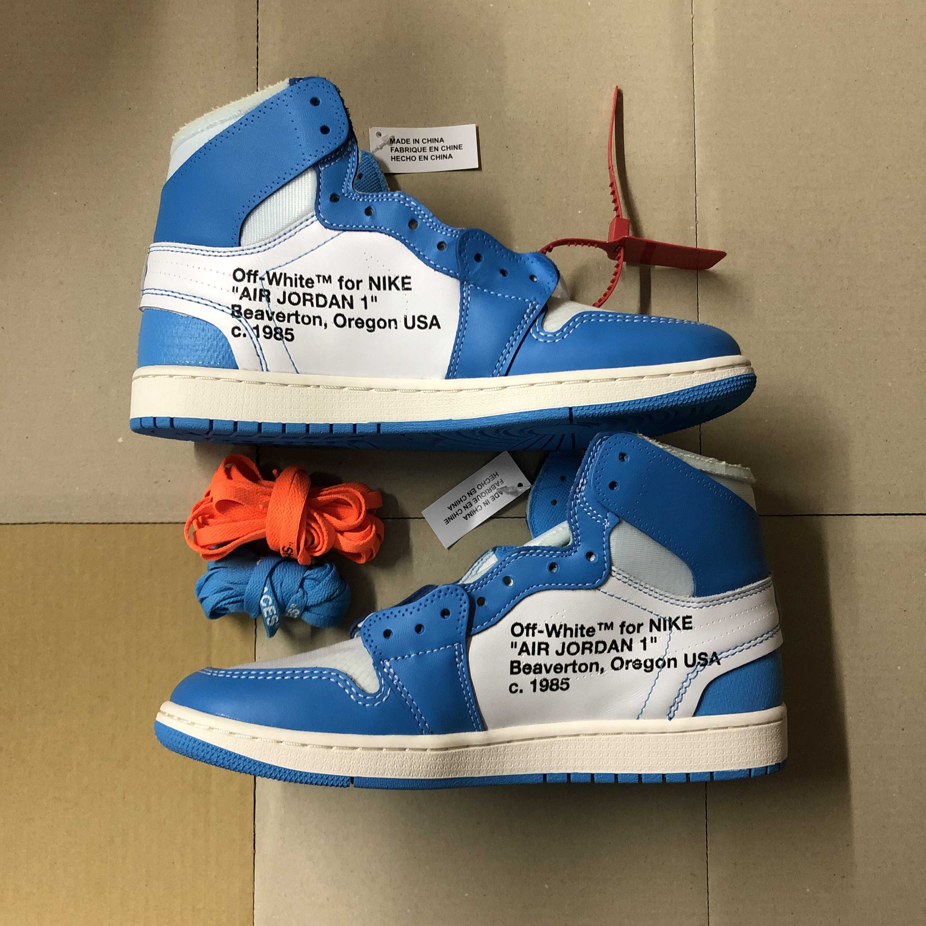 Off-White × Nike Air Jordan 1 High UNC "White/Dark Powder Blue"