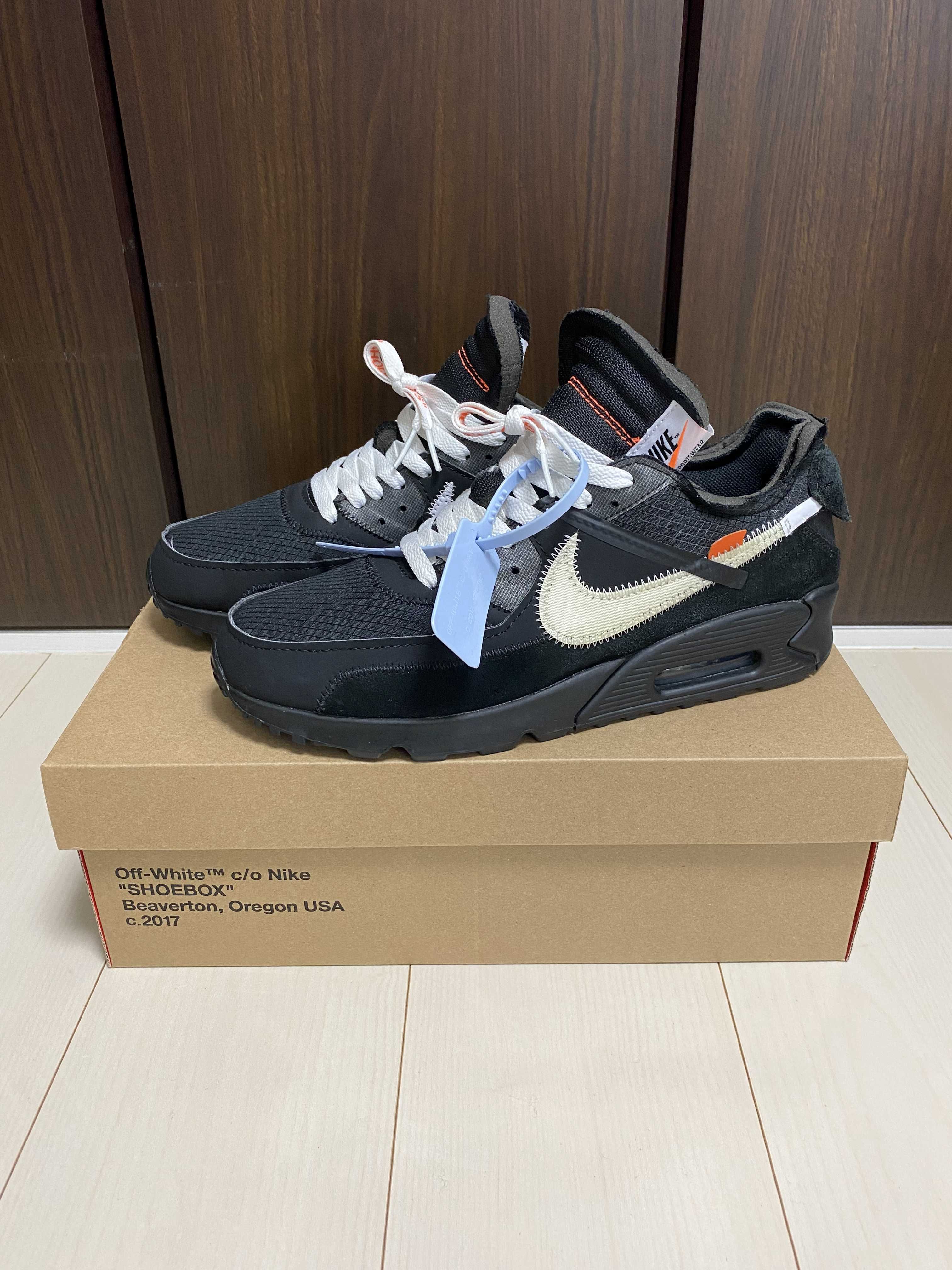 Off-White × Nike Air Max 90 "Black/Black-Cone-White"