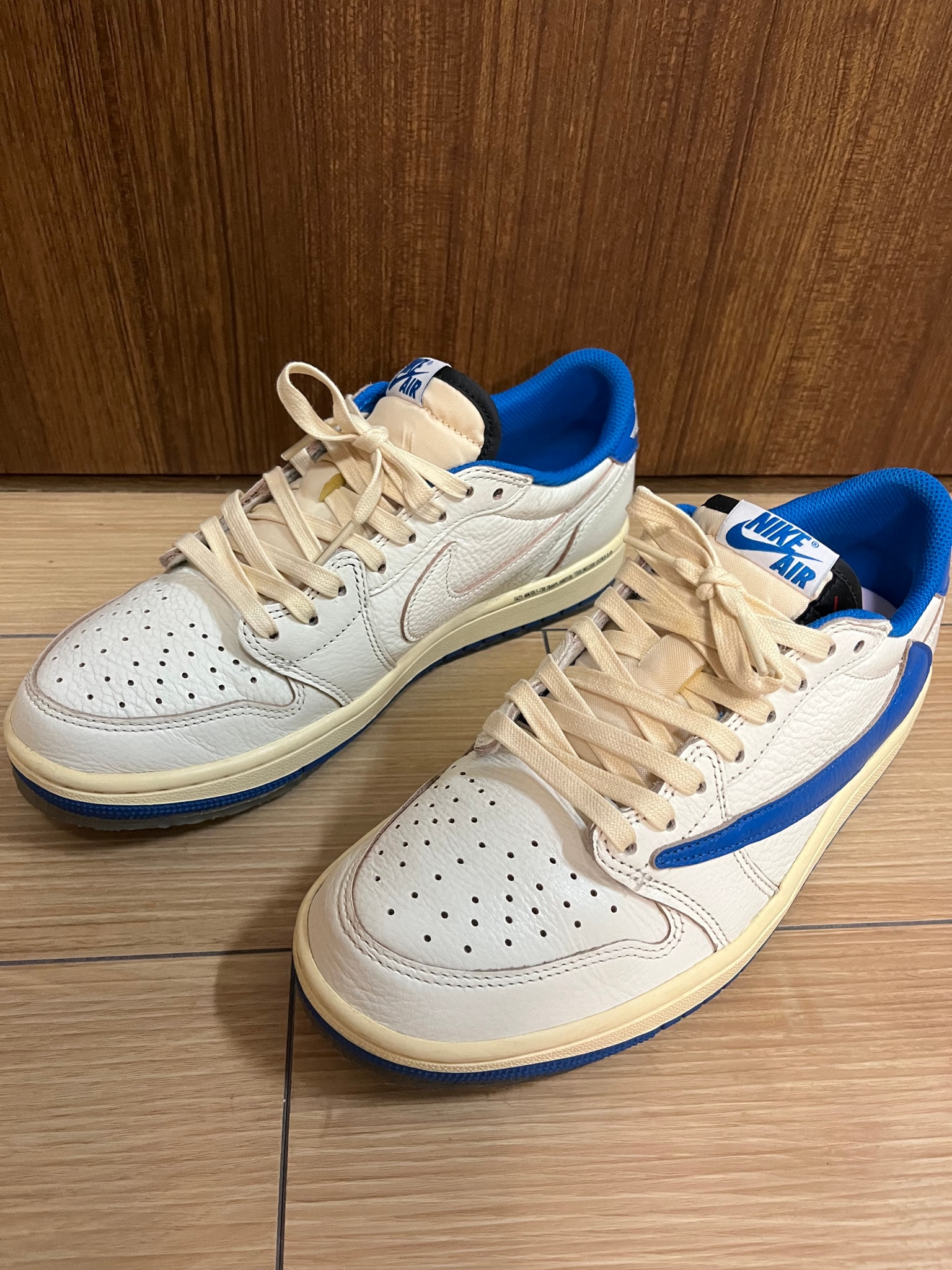 Travis Scott × fragment design × Nike Air Jordan 1 Low OG "Sail/Military Blue"