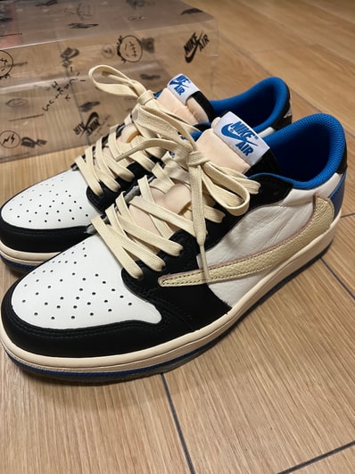 Travis Scott × fragment design × Nike Air Jordan 1 Low OG SP "Military Blue"