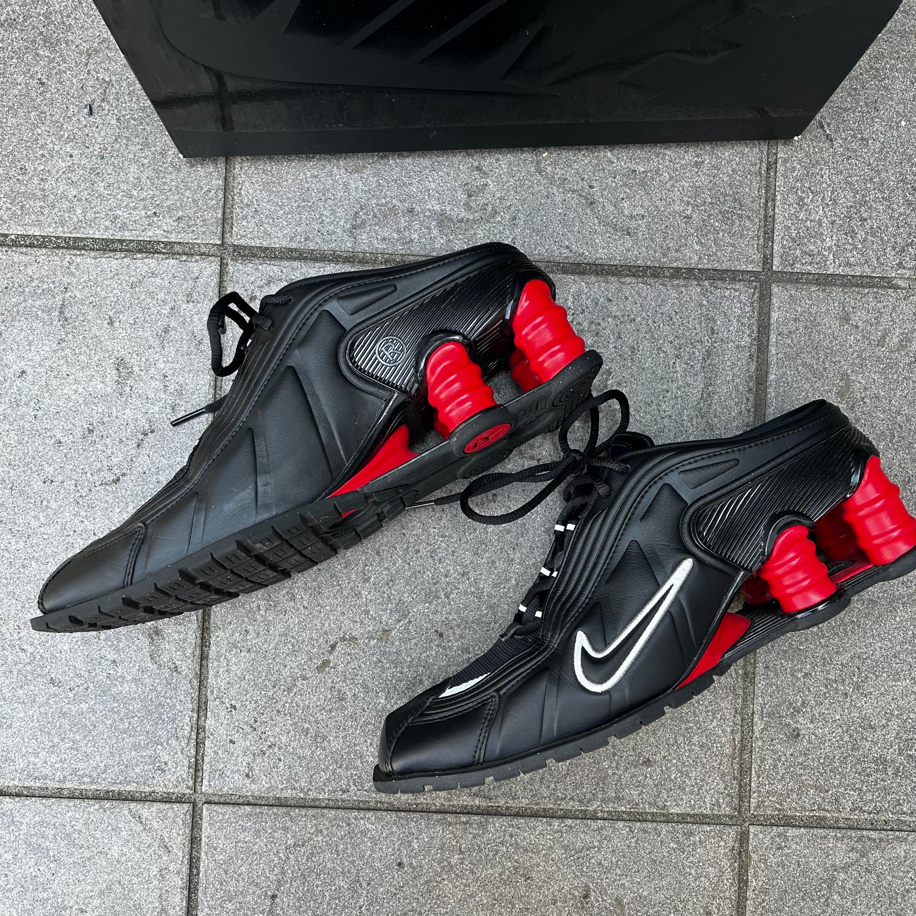 Martine Rose × Nike Women's Shox MR4 "Black/Metallic Silver Comet Red"