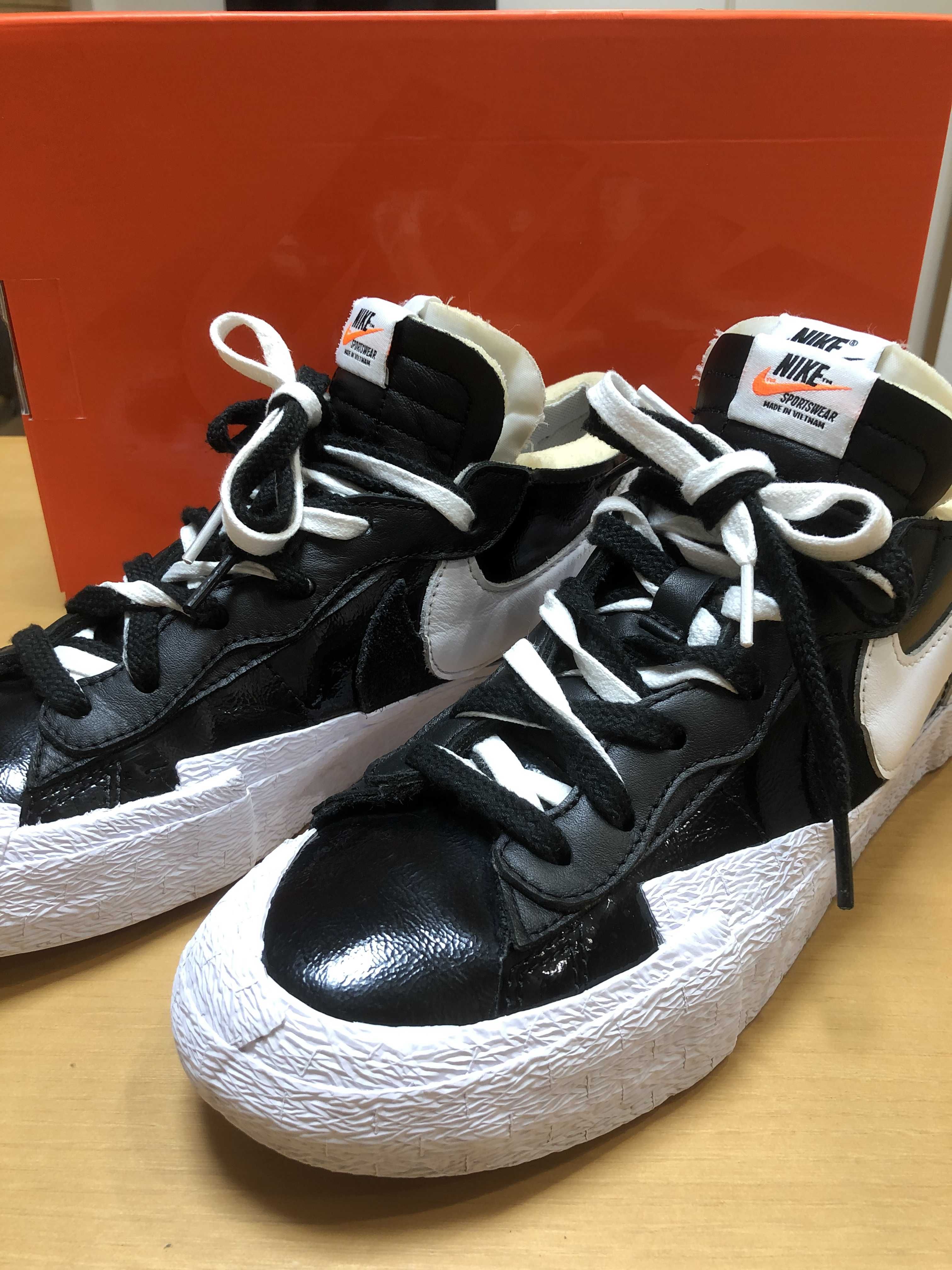 sacai × Nike Blazer Low "Black Patent Leather"