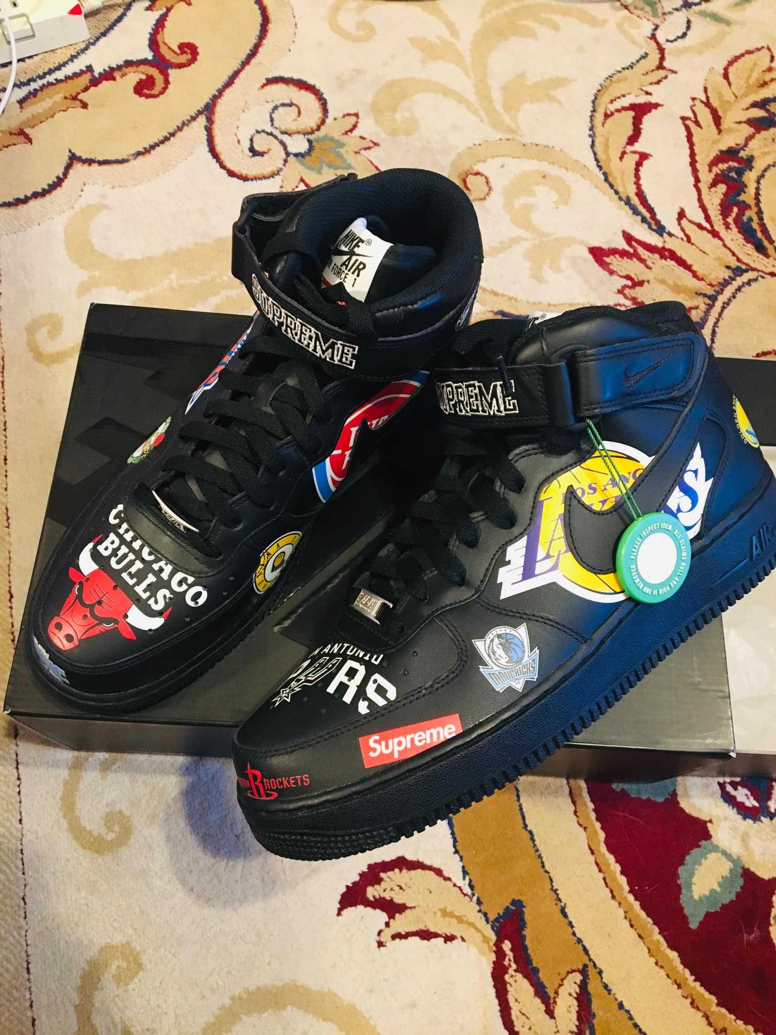 Supreme × NBA × Nike Air Force 1 Mid '07 "Black"