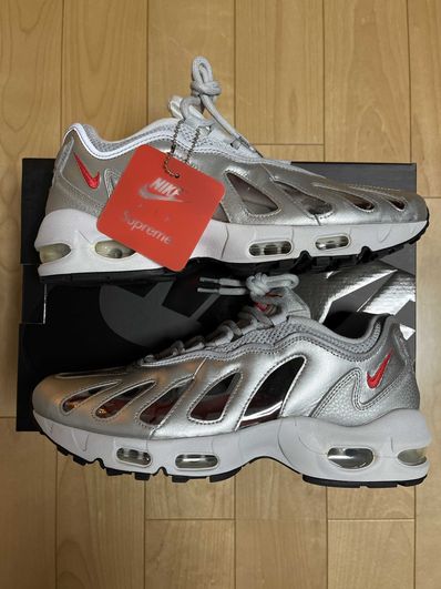 Supreme × Nike Air Max 96 "Metallic Silver/Speed Red/Clear"
