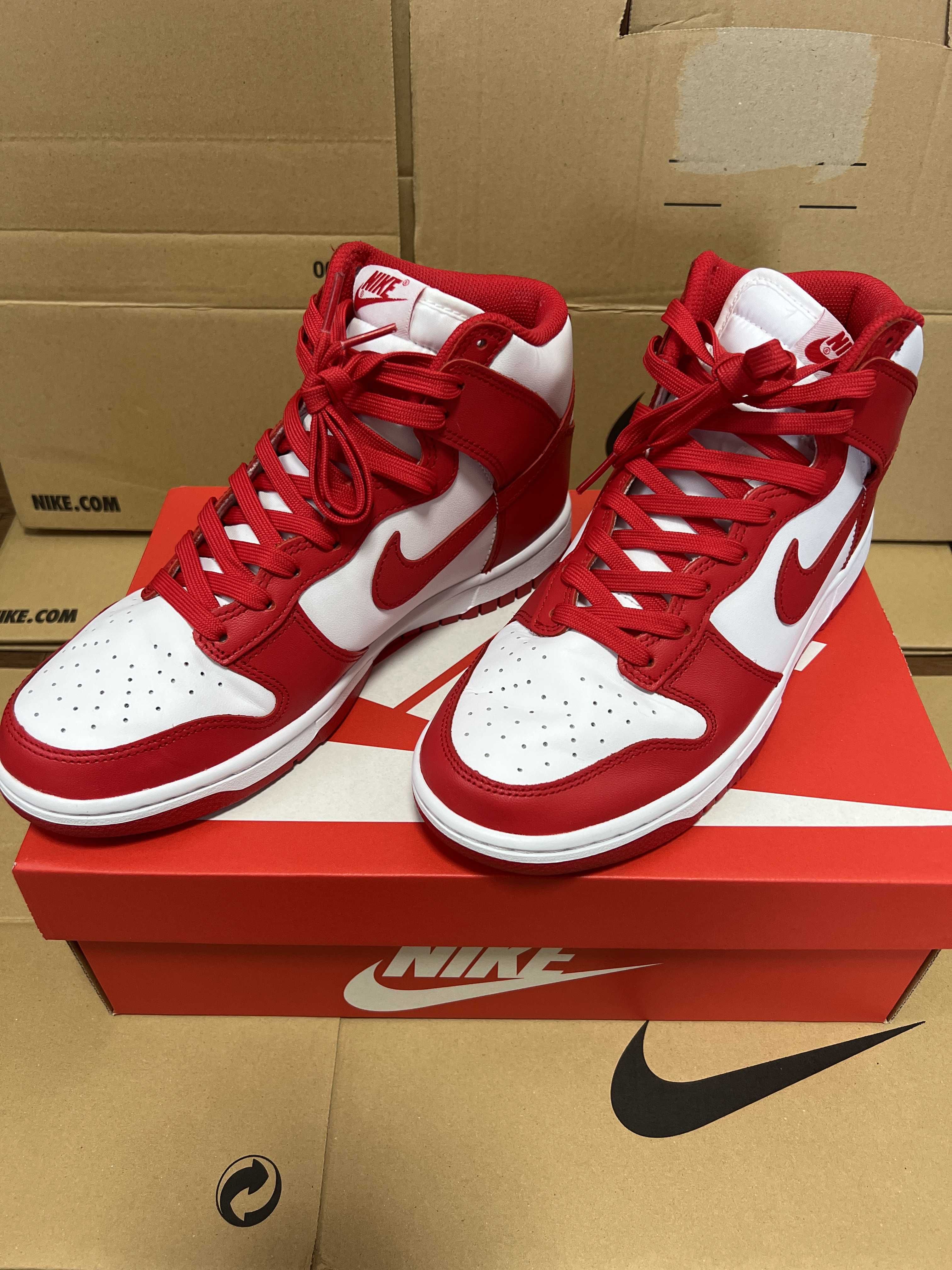 Nike Dunk High "Championship White and Red"