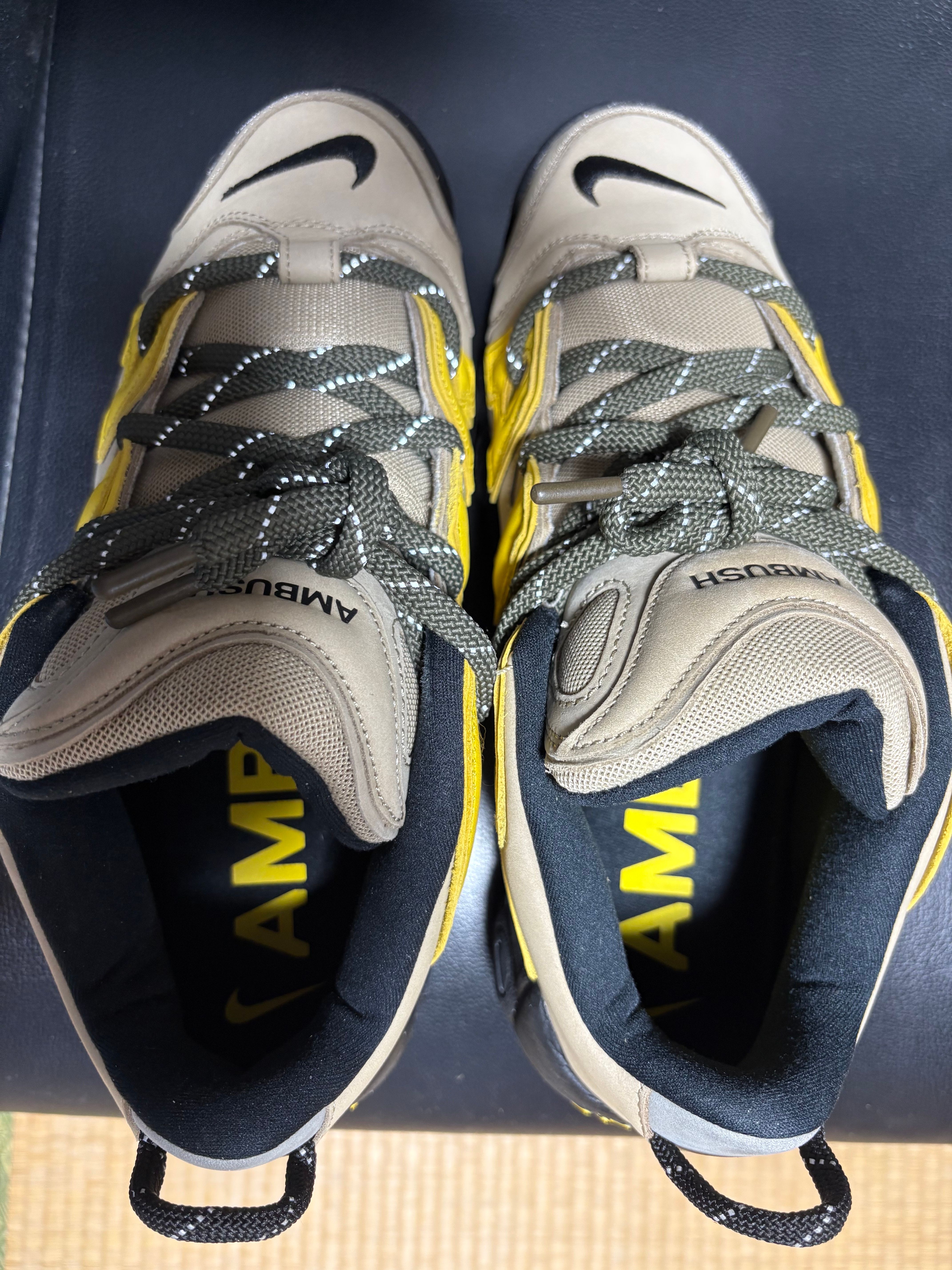 AMBUSH × Nike Air More Uptempo Low "Vivid Sulfur and Limestone"