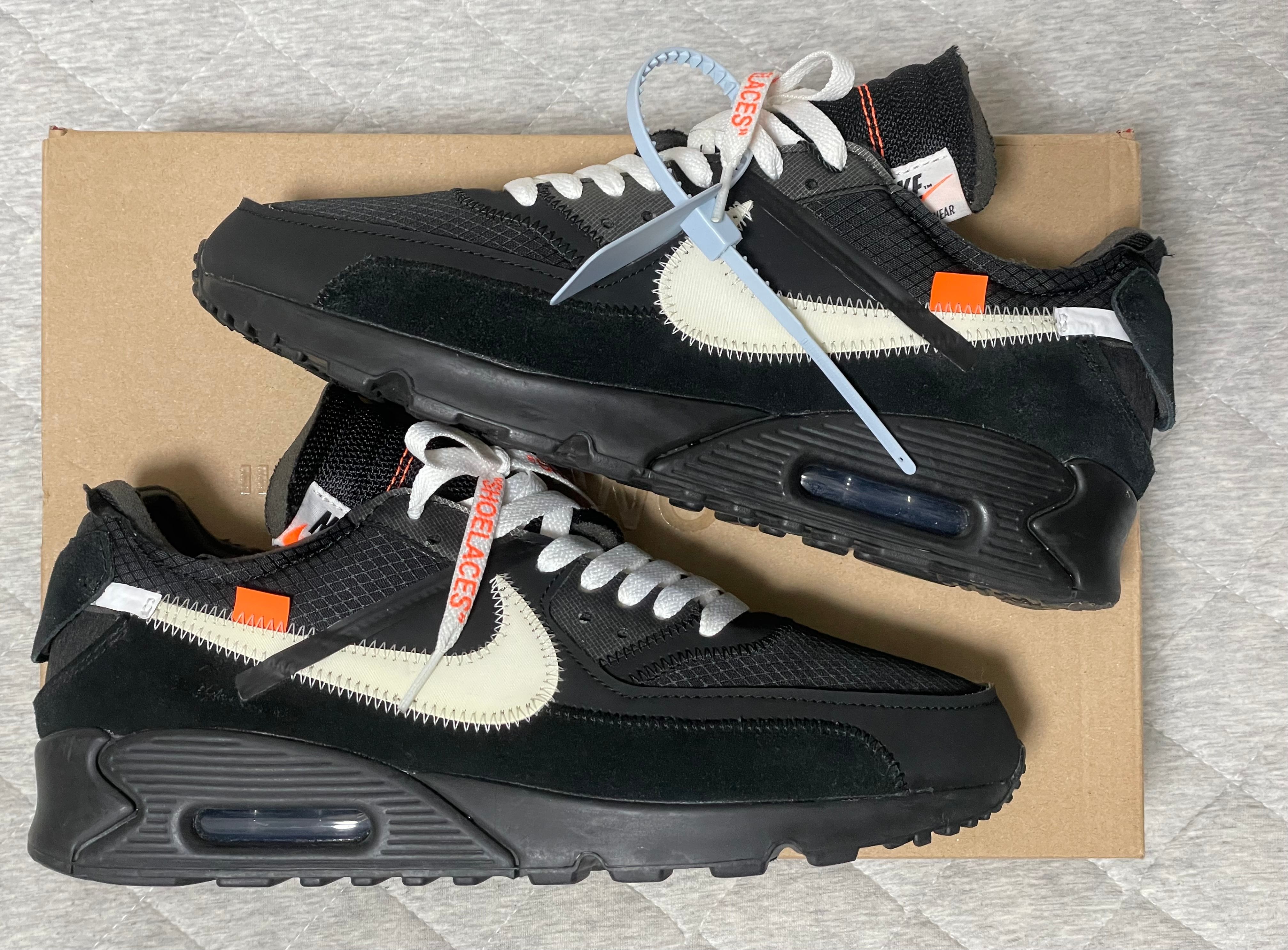 Off-White × Nike Air Max 90 "Black/Black-Cone-White"