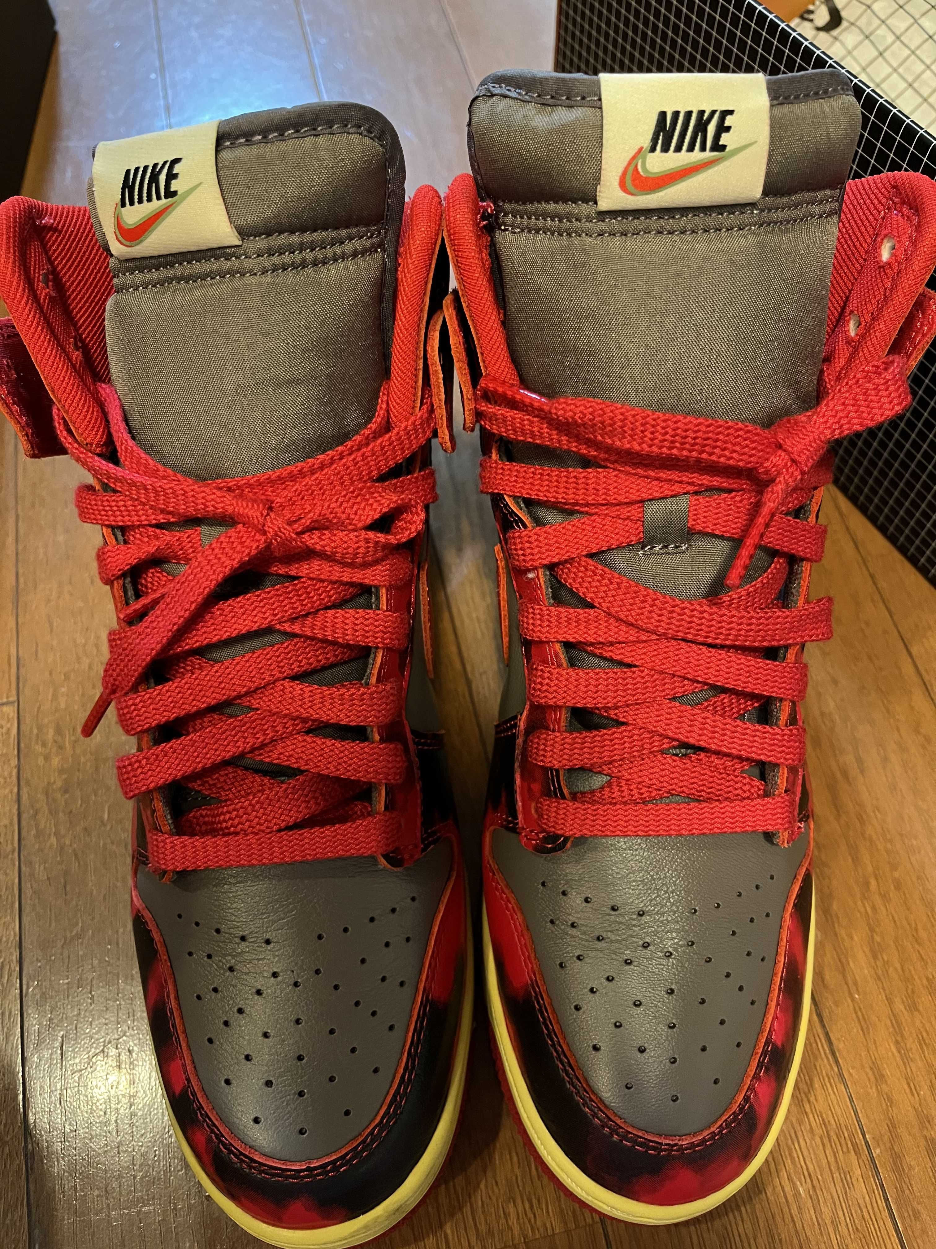 Nike Dunk High "Red Acid Wash"