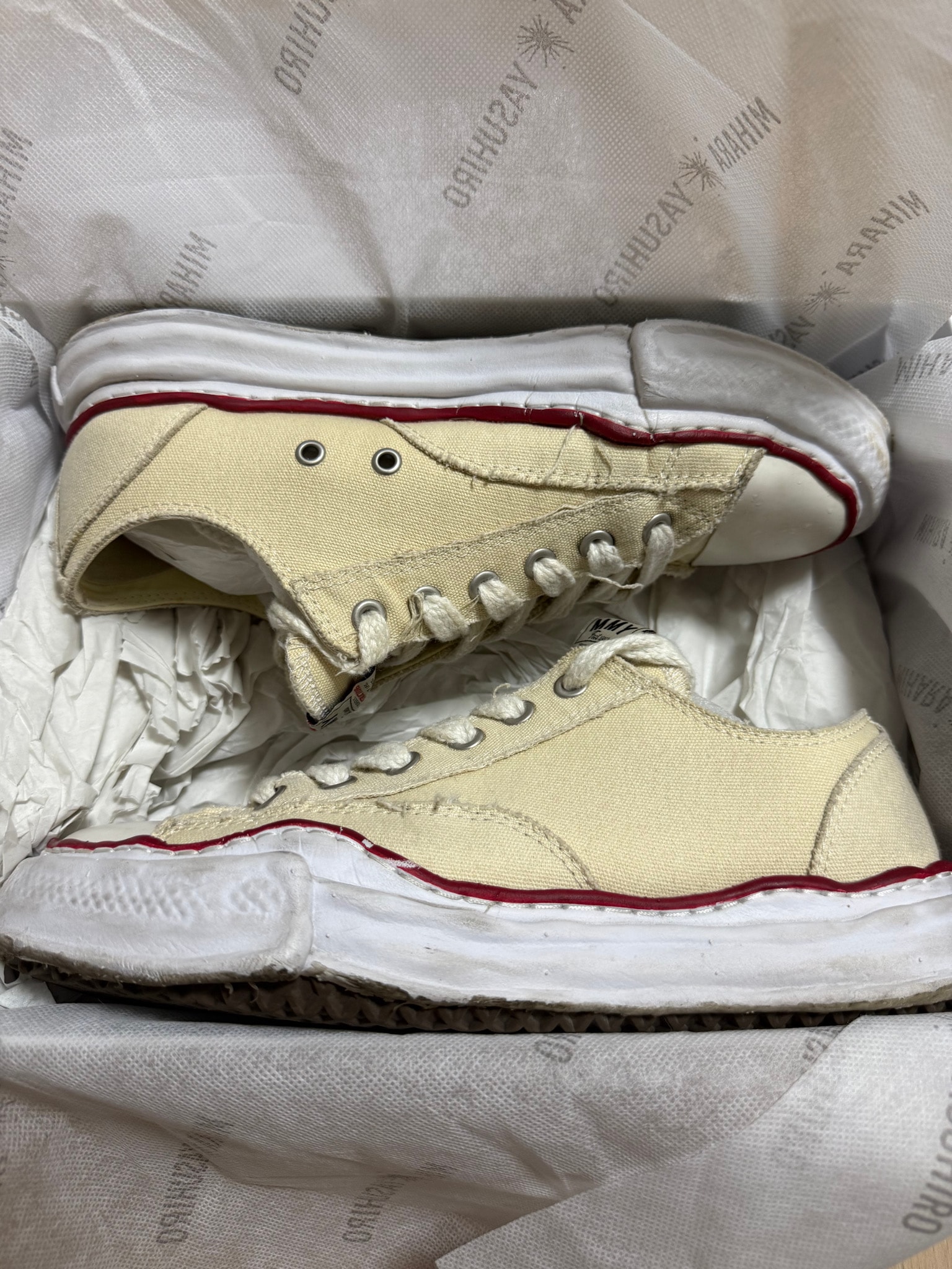 Maison MIHARA YASUHIRO PETERSON OG Sole Canvas Low-top Sneaker "Natural"
