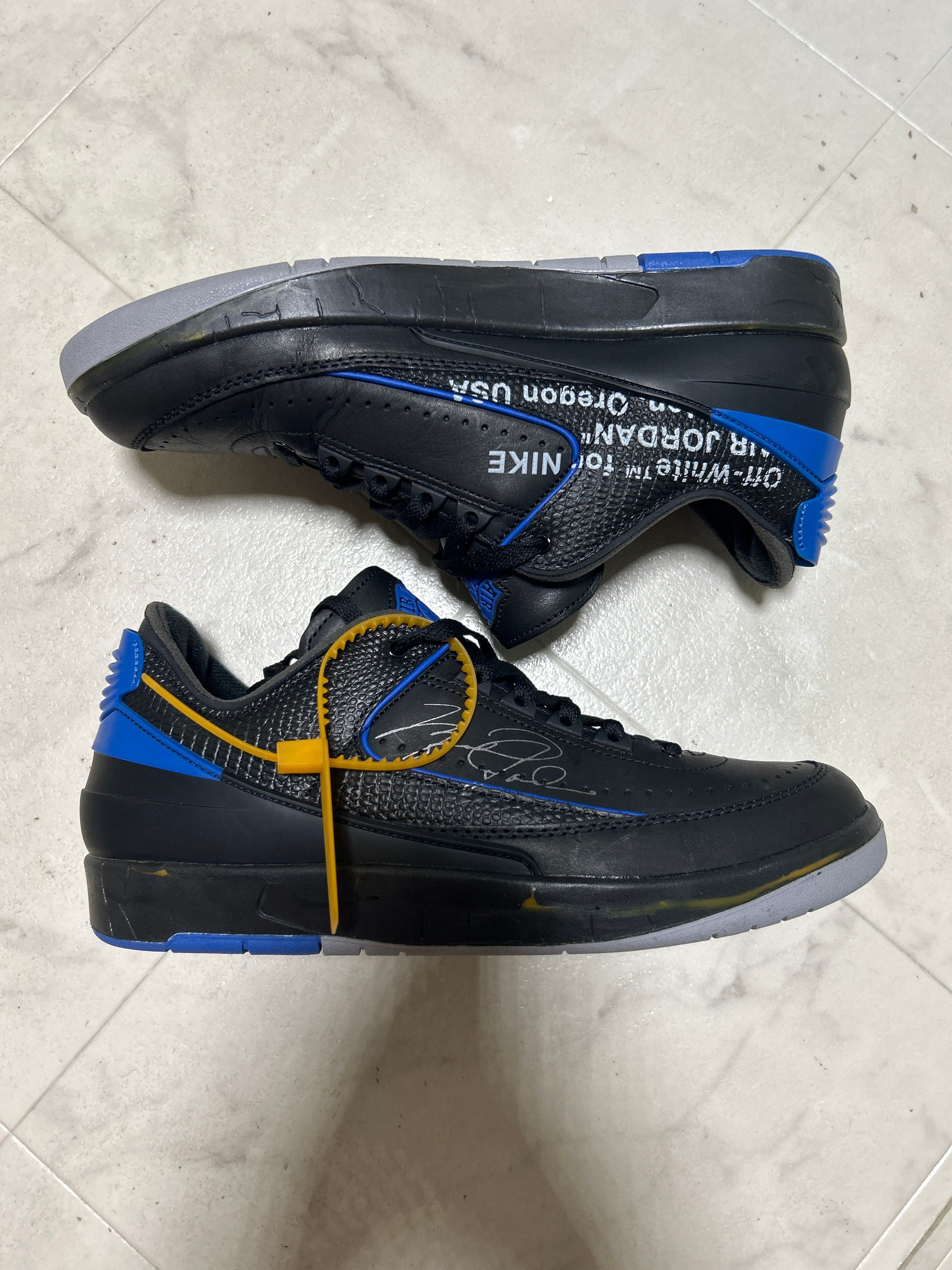 Off-White × Nike Air Jordan 2 Low "Black and Varsity Royal"