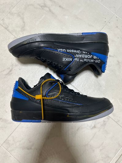 Off-White × Nike Air Jordan 2 Low "Black and Varsity Royal"